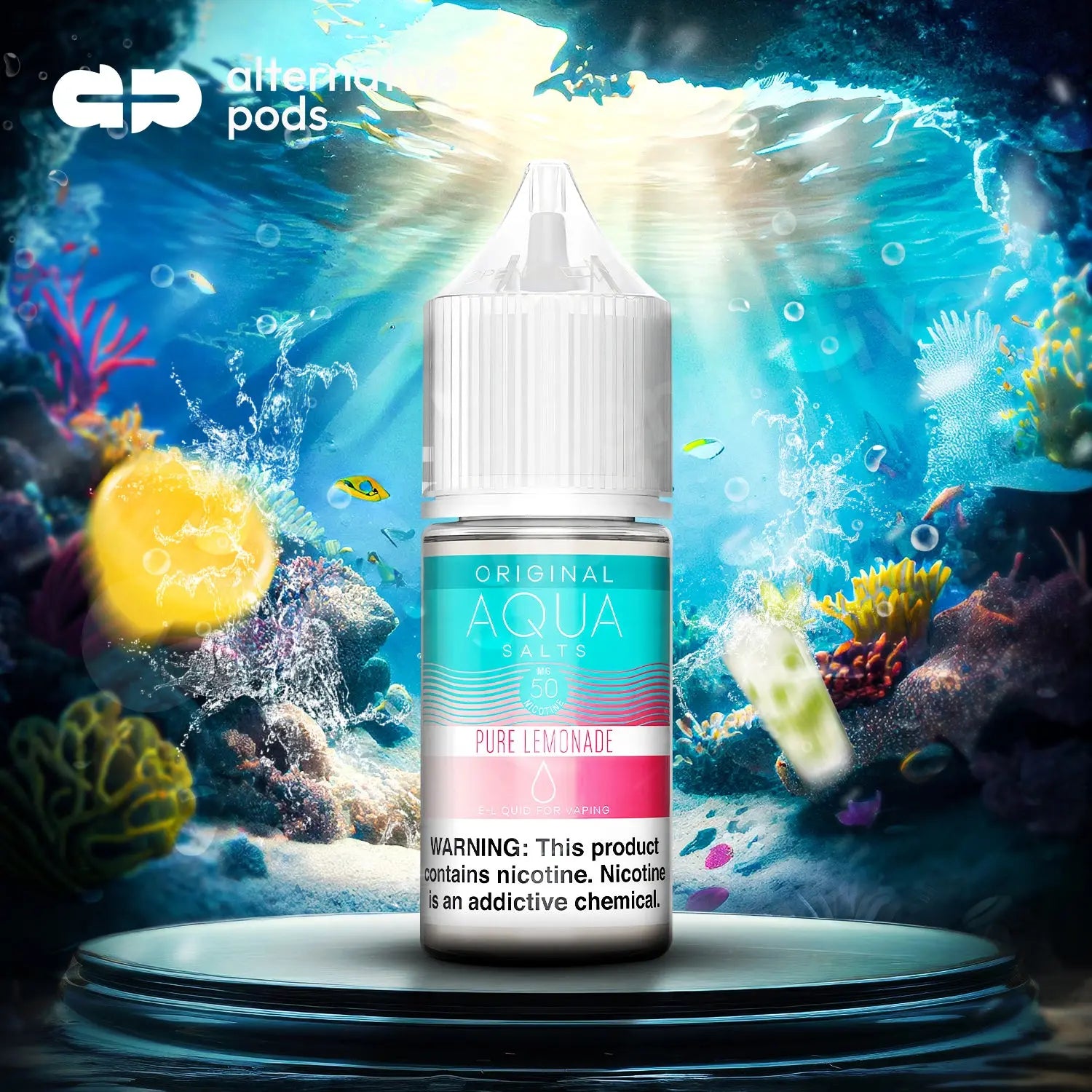 Aqua Salts Synthetic Nicotine Salt E-Liquid By Marina Vape 30ML - AlternativePods Aqua Salts Synthetic Nicotine Salt E-Liquid By Marina Vape 30ML - AlternativePods