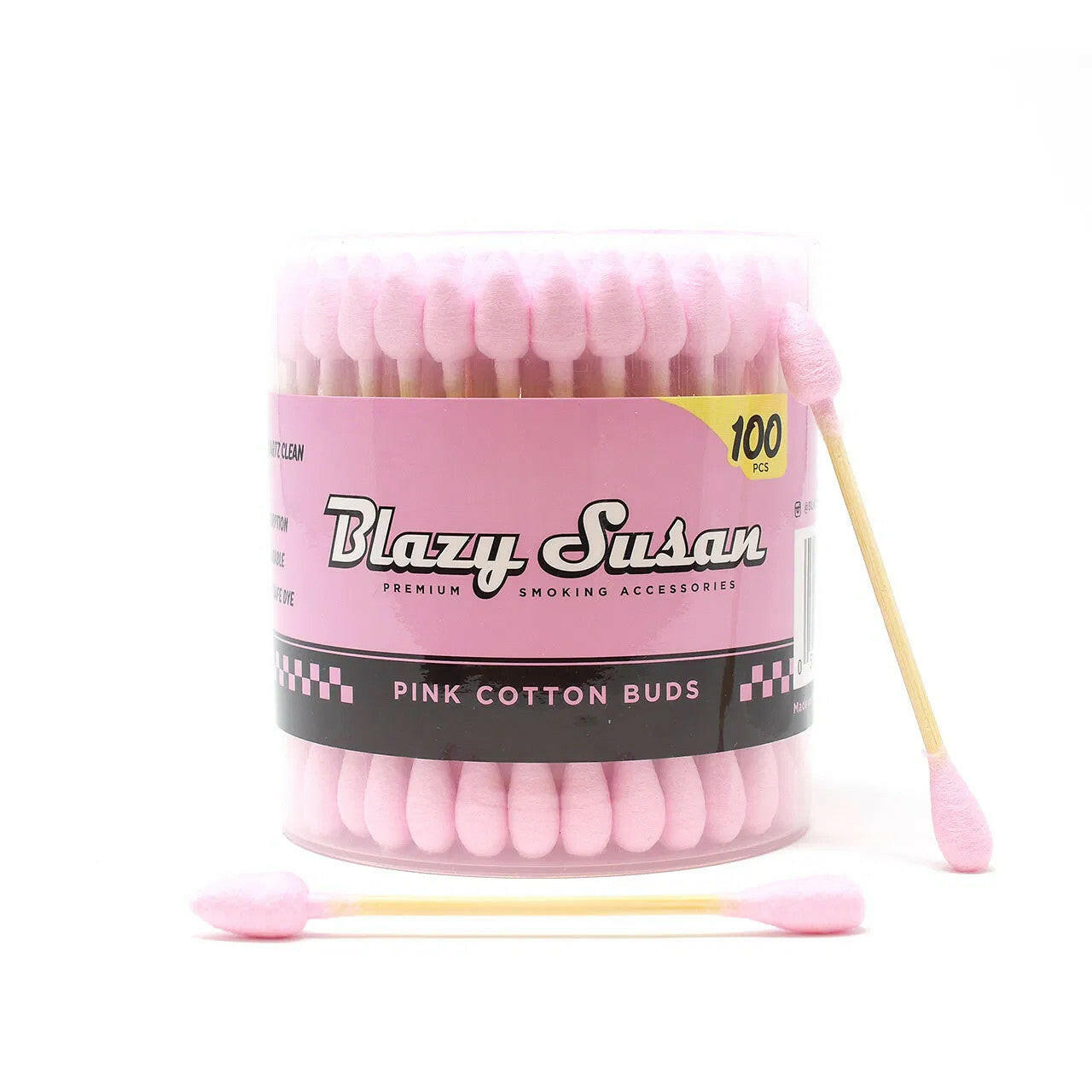 Blazy Susan Blazy Pink Cotton Buds - 100ct Jar pink 