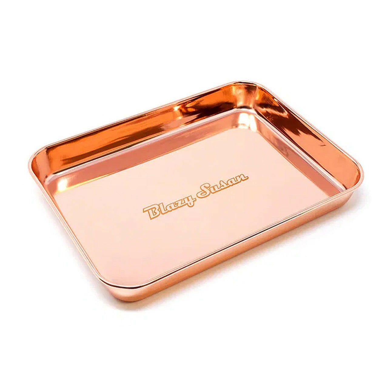 Blazy Susan Stainless Steel Rolling Tray - Rose Gold 