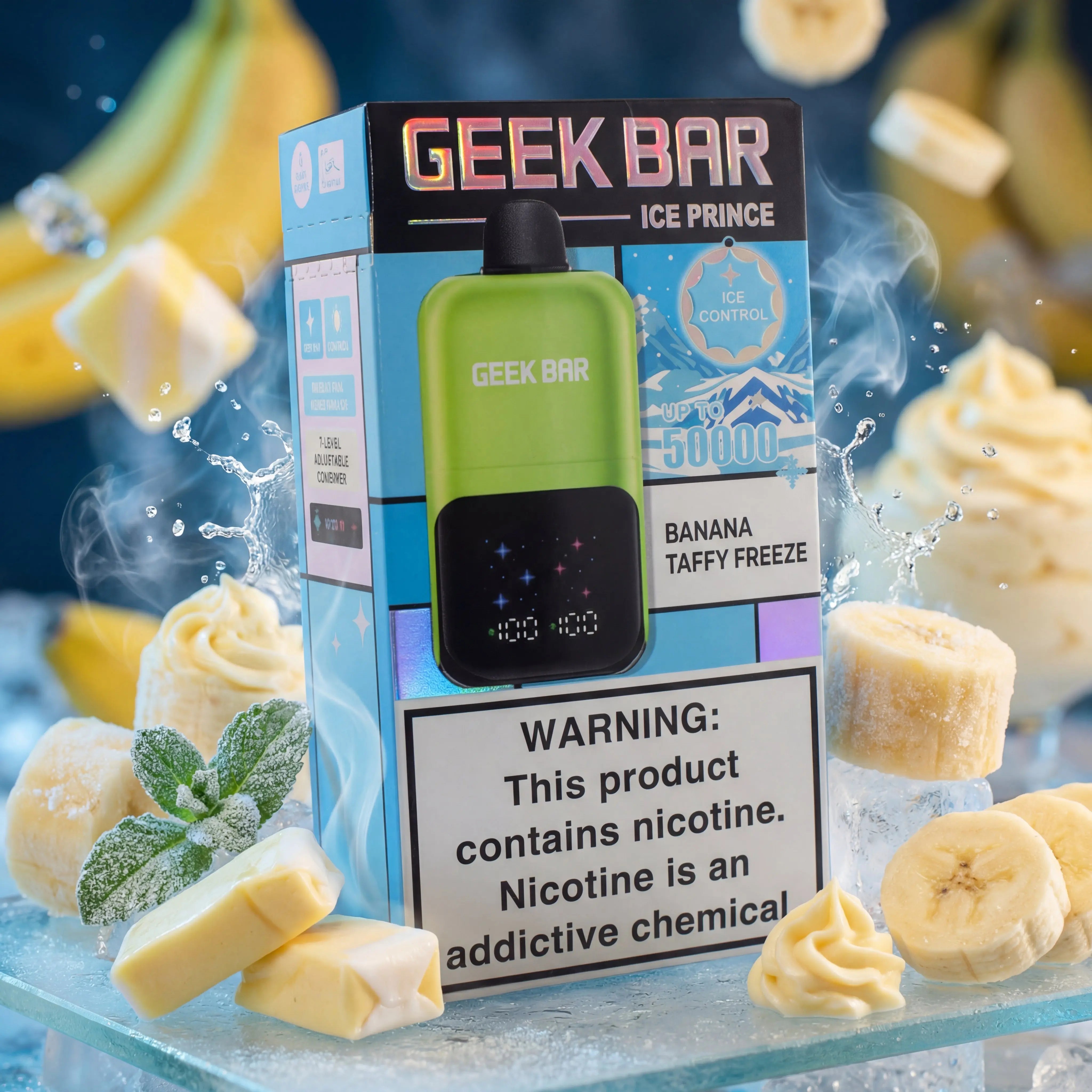 Geek Bar Ice Prince 50K Disposable | 30mL Dual Tank, 3-Level Ice Geek Bar Ice Prince 50K Disposable | 30mL Dual Tank, 3-Level Ice