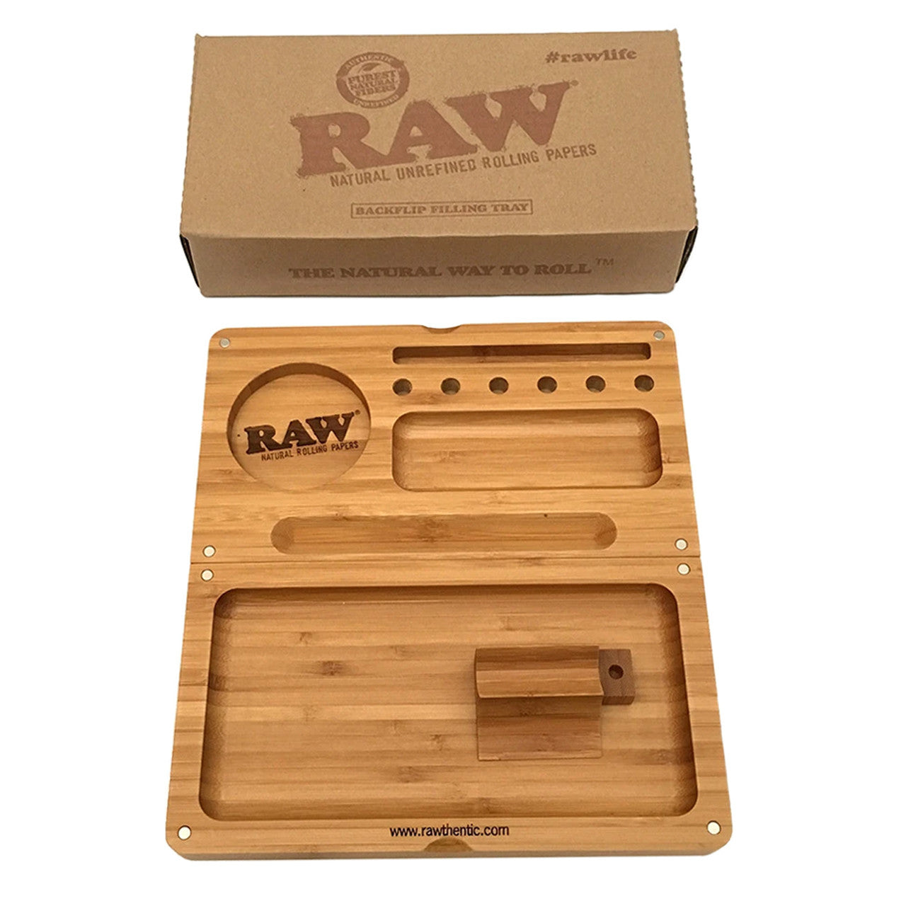 RAW  Bamboo Rolling Tray - Magnetic Flip