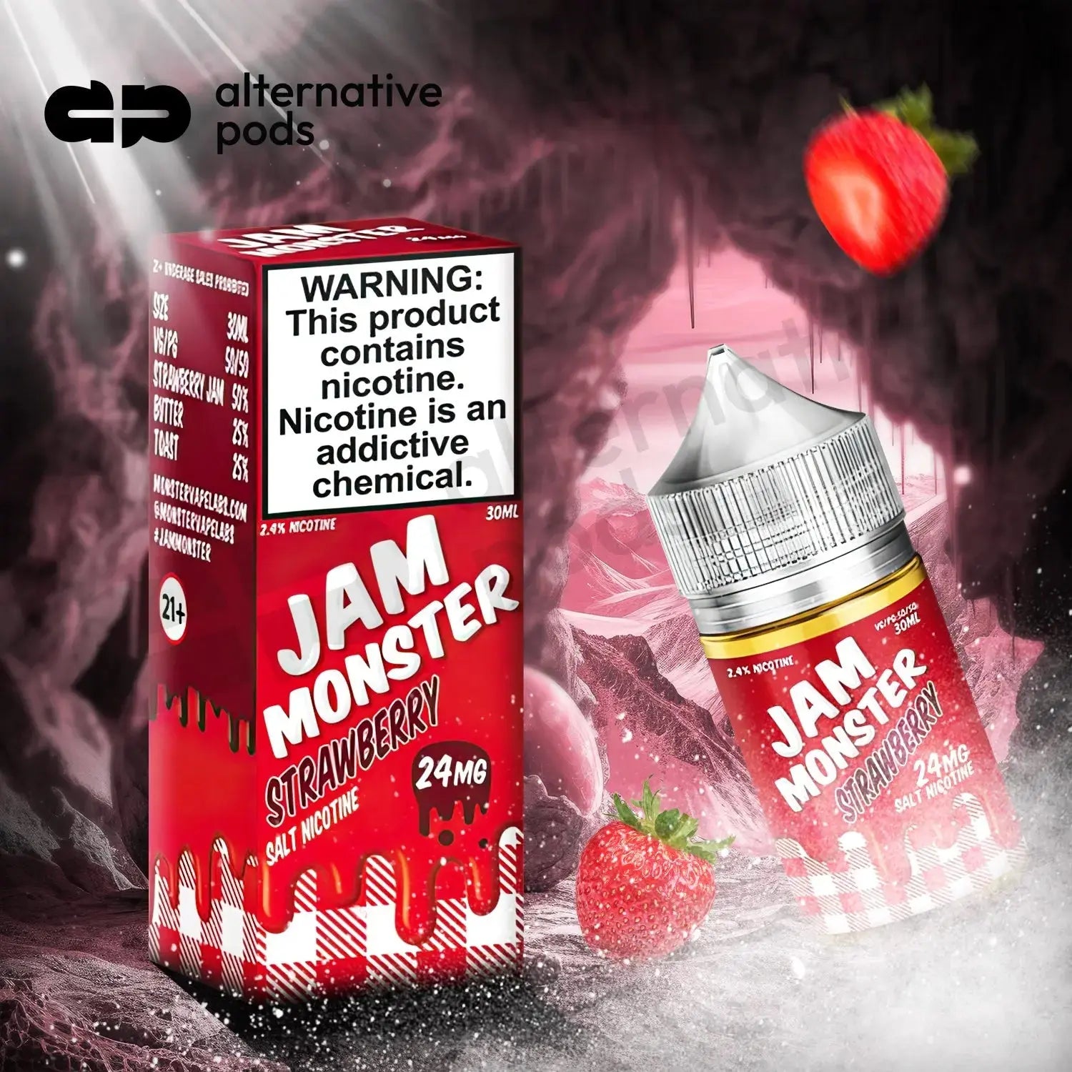 PB & Jam Monster Synthetic Nicotine Salt E-Liquid 30ML ) - AlternativePods PB & Jam Monster Synthetic Nicotine Salt E-Liquid 30ML ) - AlternativePods