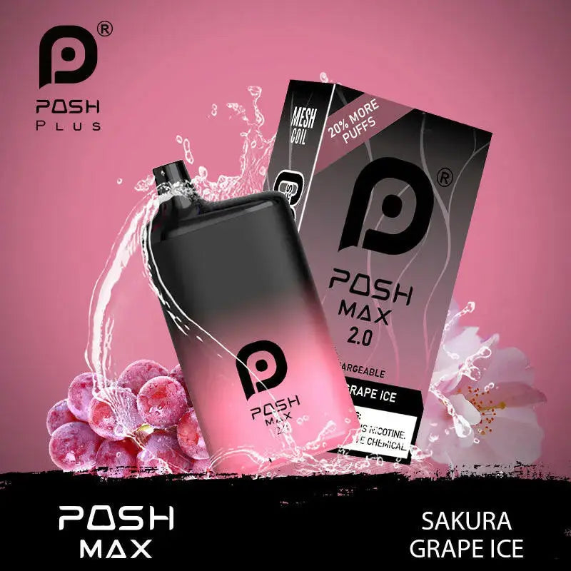 POSH MAX 2.0 5200 Disposable - Rechargeable, High Puff Count, 5% POSH MAX 2.0 5200 Disposable - Rechargeable, High Puff Count, 5%