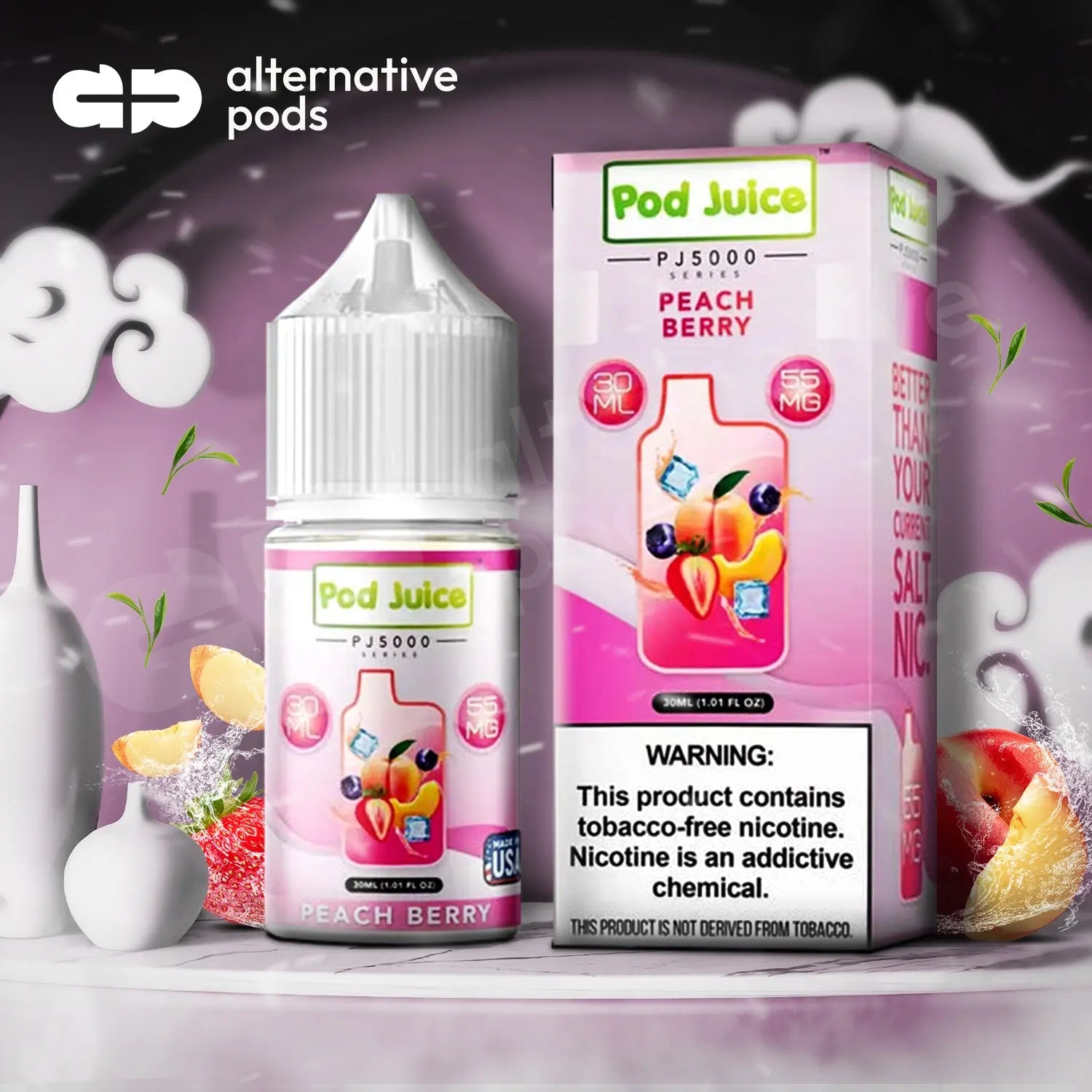 Pod Juice PJ5000 Series Synthetic Nicotine Salt E-Liquid 30ML Pod Juice PJ5000 Series Synthetic Nicotine Salt E-Liquid 30ML