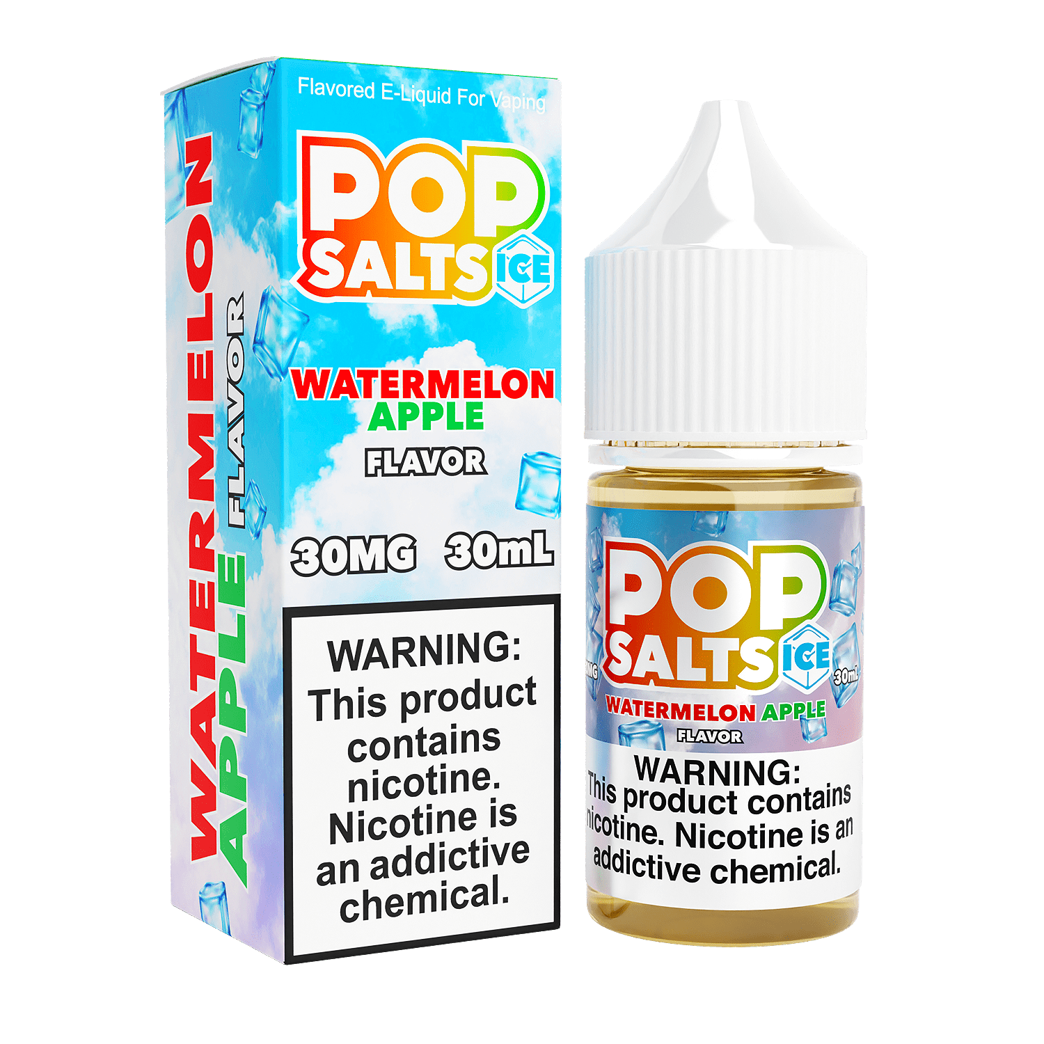 Pop Salts Nicotine Salt E-Liquid By Pop Clouds 30ML Watermelon Apple Ice