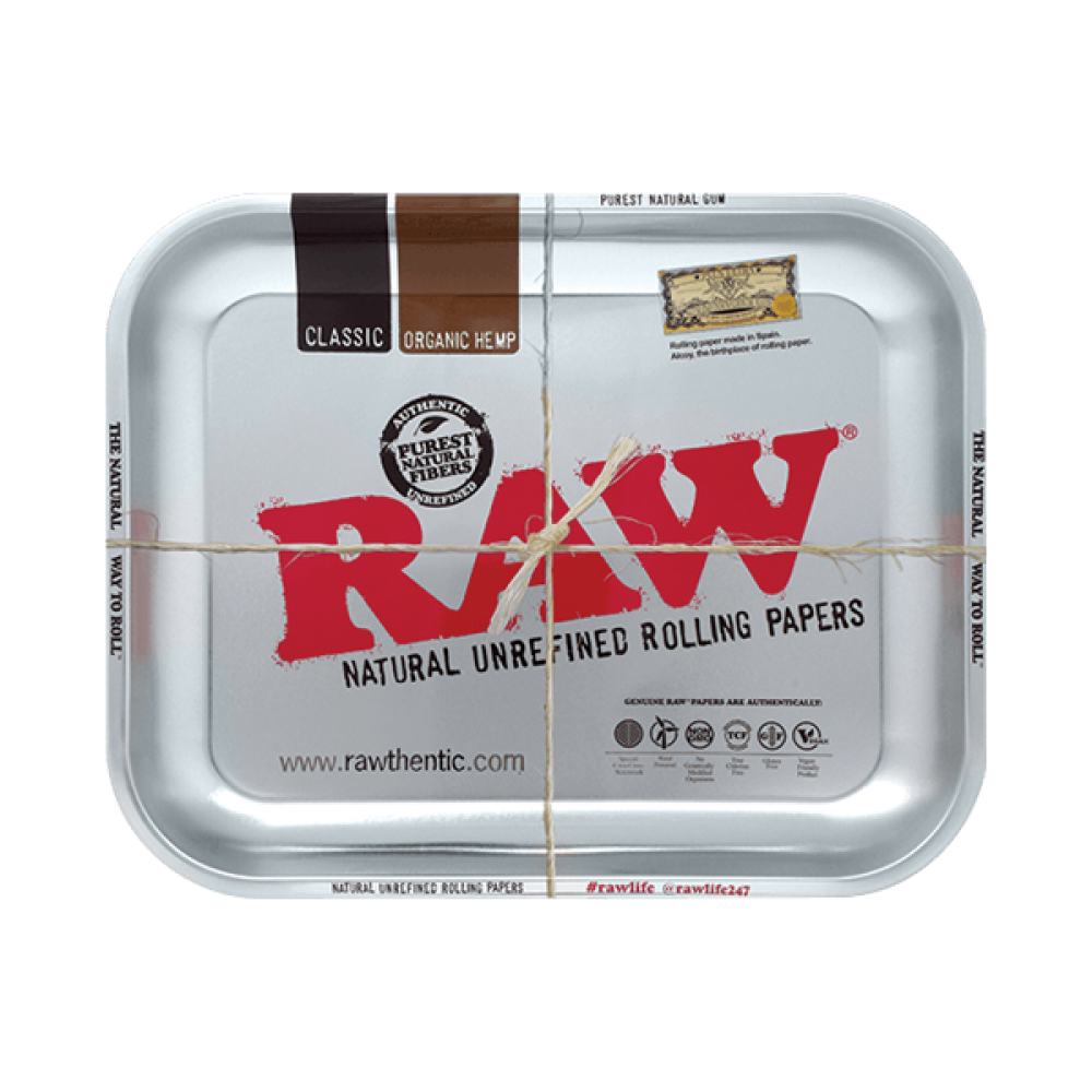 Raw Rolling Tray Metal Silver