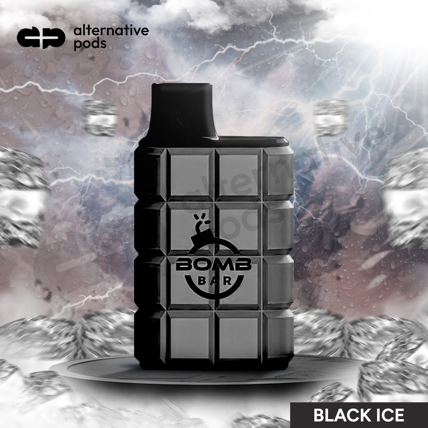 Bomb Bar X Podking 5000 Puffs Disposable Vape - Black Ice