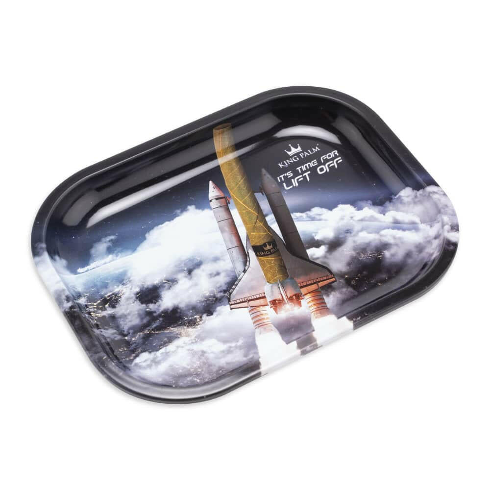 King Palm Rolling Tray - Small - Multiple Designs Lift Off