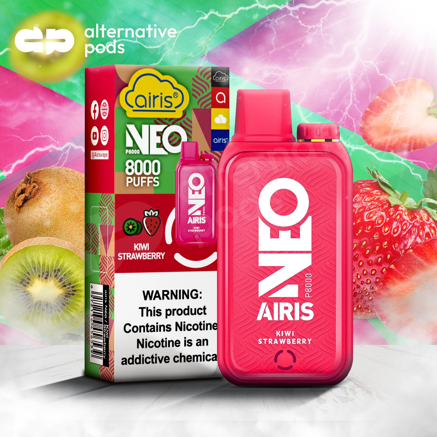 AIRIS NEO P8000 Disposable Vape - Kiwi Strawberry