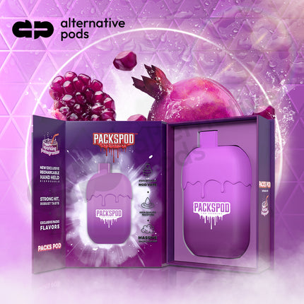 Packspod 5000 Puffs Rechargeable Disposable Device-Sparkling Pomegranate