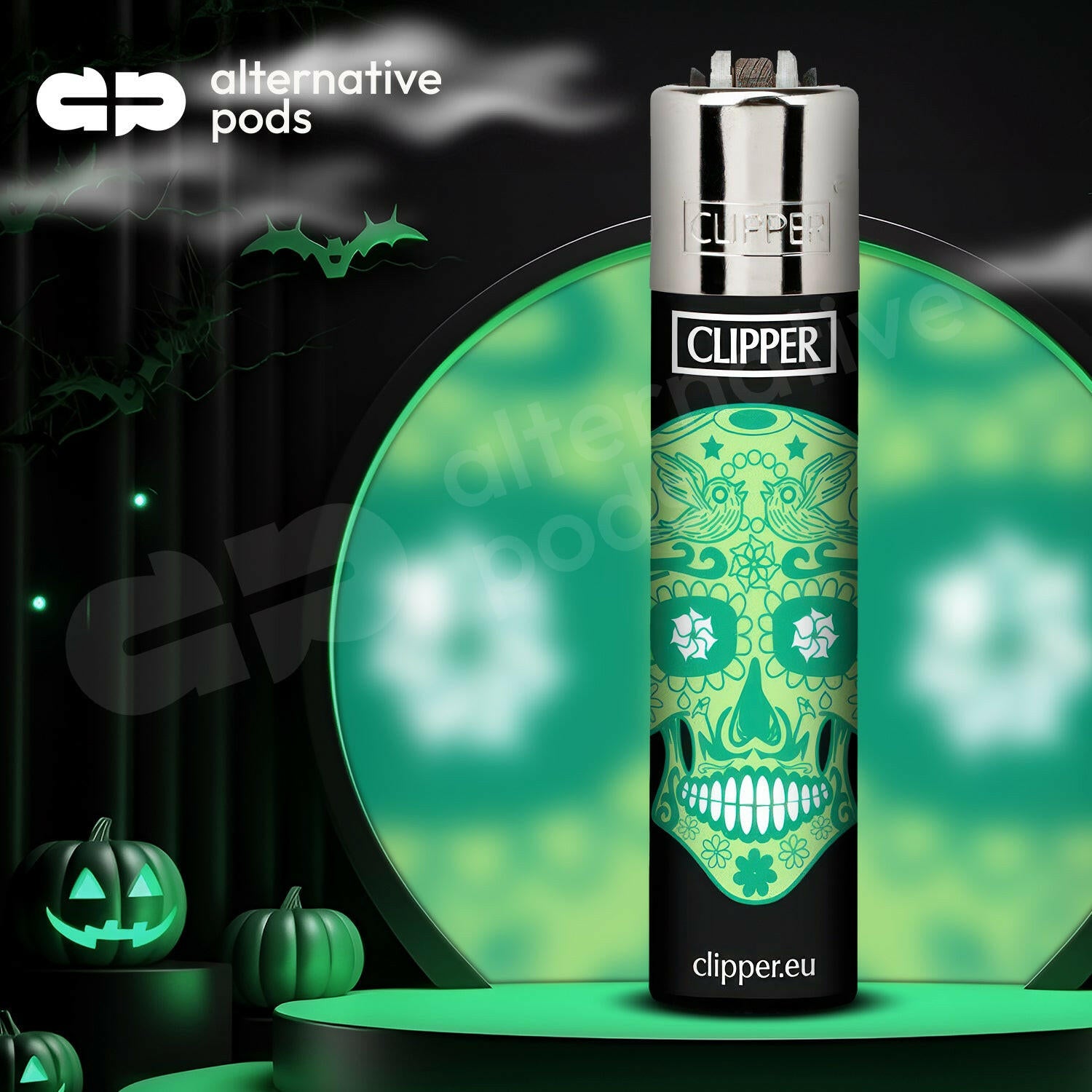 Clipper Lighter Set Mexican Skulls