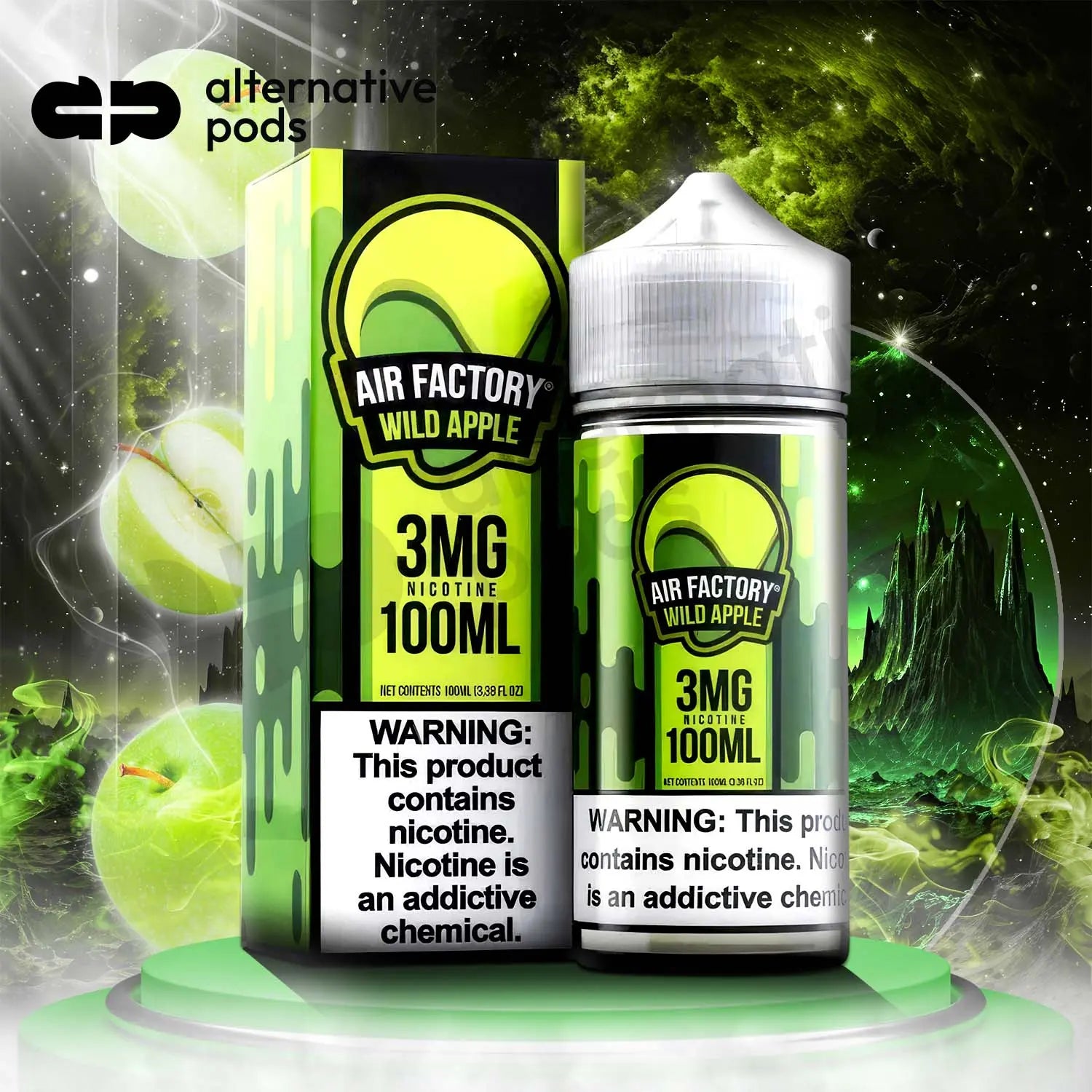 AIR FACTORY Synthetic Nicotine E-Liquid 100ML - Wild Apple 
