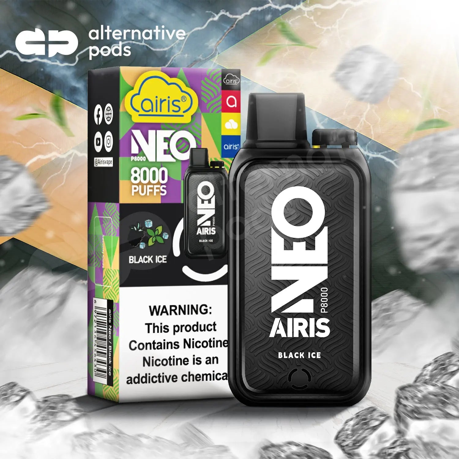 AIRIS NEO P8000 Disposable Vape - Black Ice 