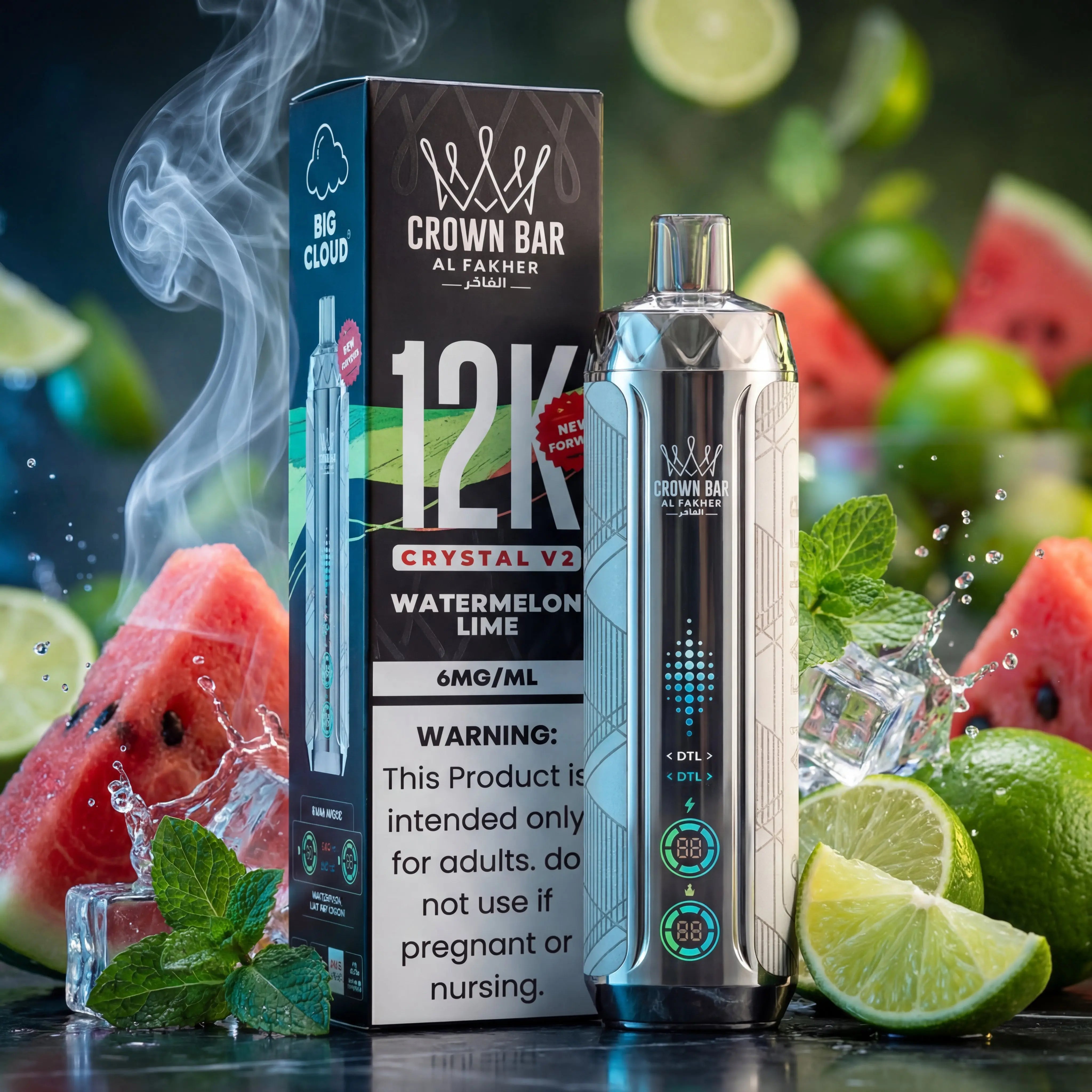 Al Fakher Crown Bar 12K Crystal 6mg Disposable Vape Al Fakher Crown Bar 12K Crystal 6mg Disposable Vape