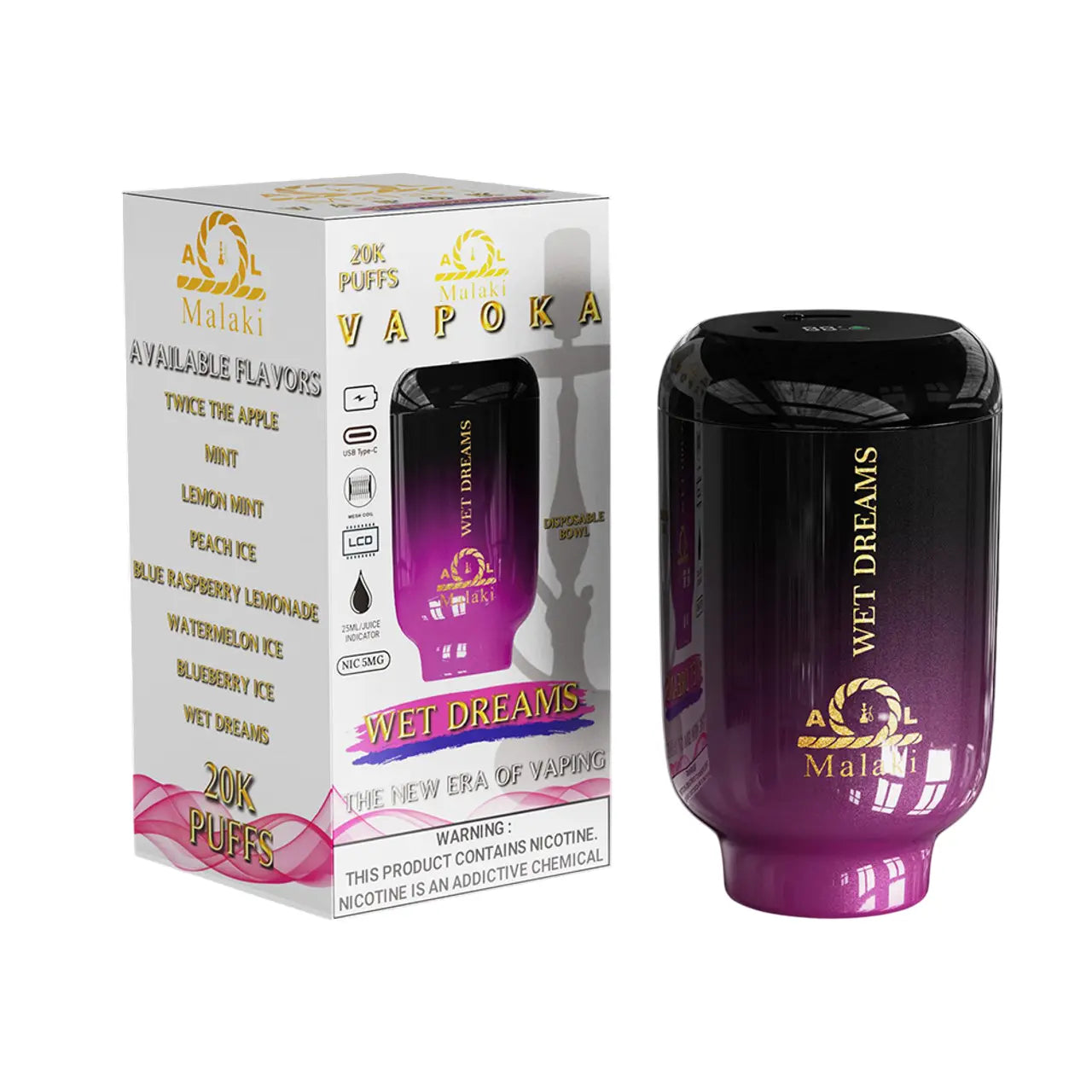 AL Malaki Vapoka Hookah Disposable 20K  - Wet Dreams 