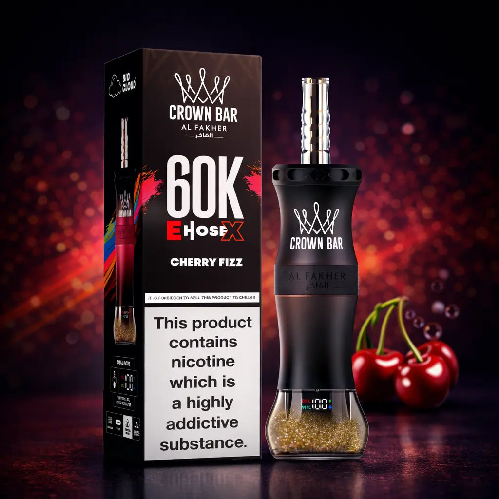 Al Fakher Crown Bar 60K E-Hose Disposable Vape | 60,000 Puffs Al Fakher Crown Bar 60K E-Hose Disposable Vape | 60,000 Puffs