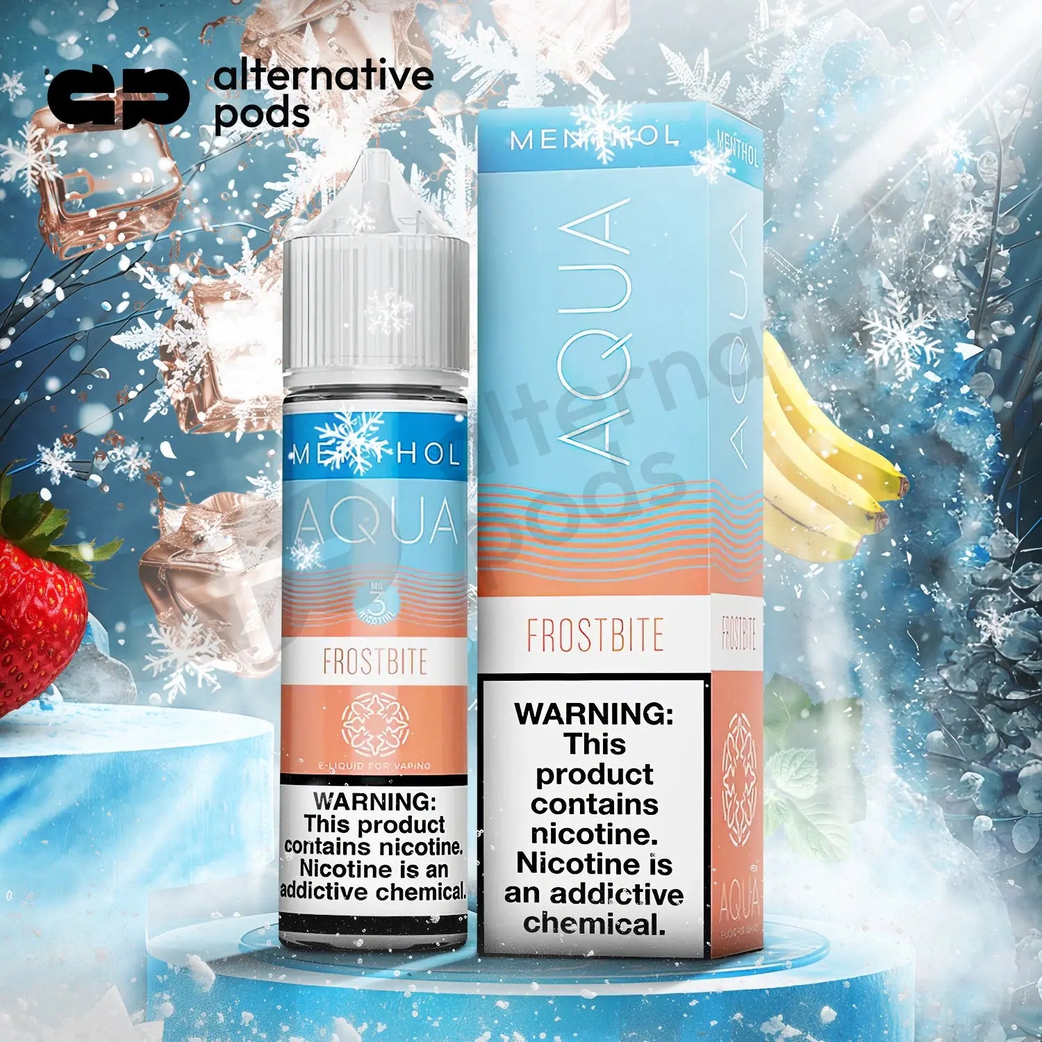 Aqua Menthol Collection Synthetic Nicotine E-Liquid By Marina Vape 60ML - Frostbite 