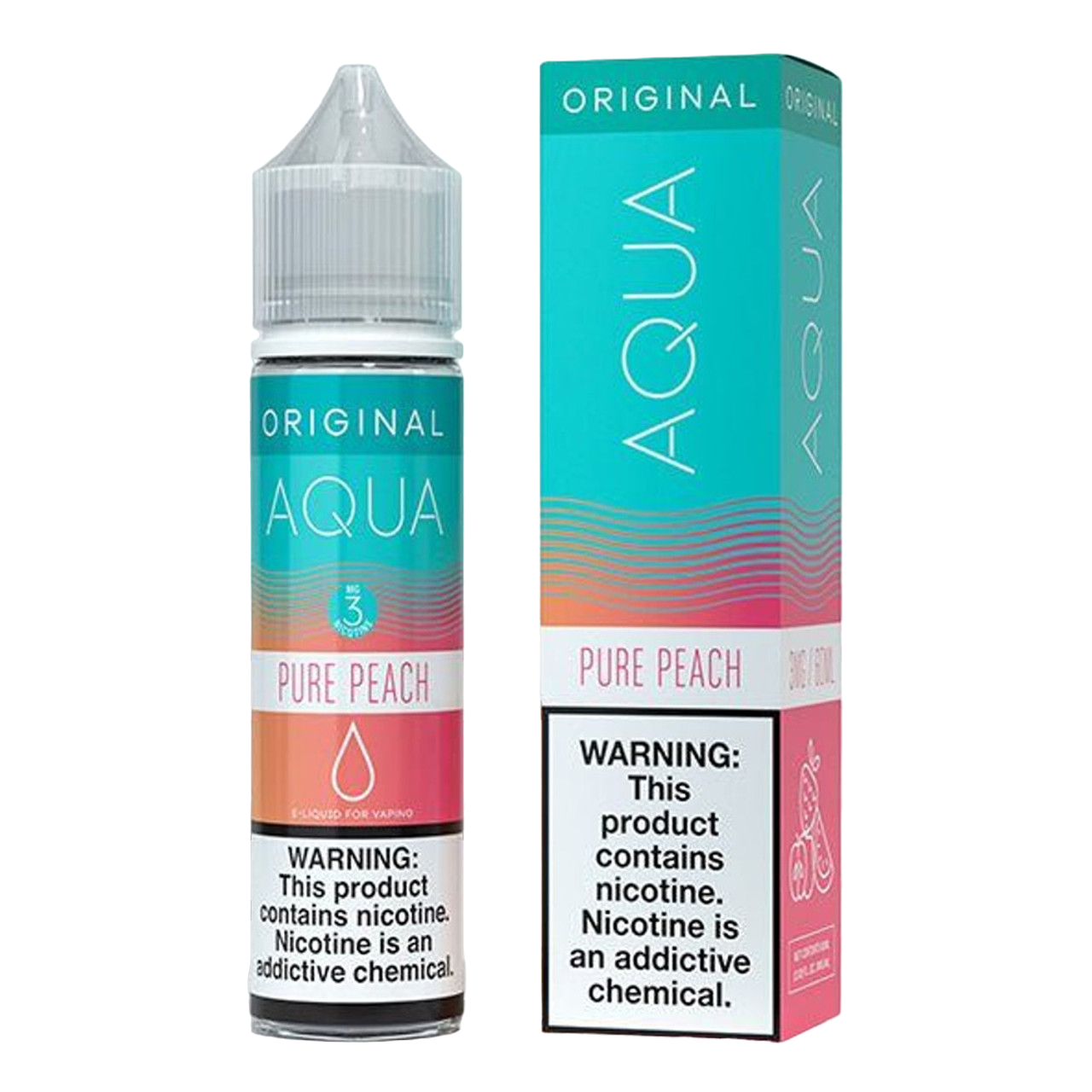 Aqua Synthetic Nicotine E-Liquid By Marina Vape 60ML Pure Peach 