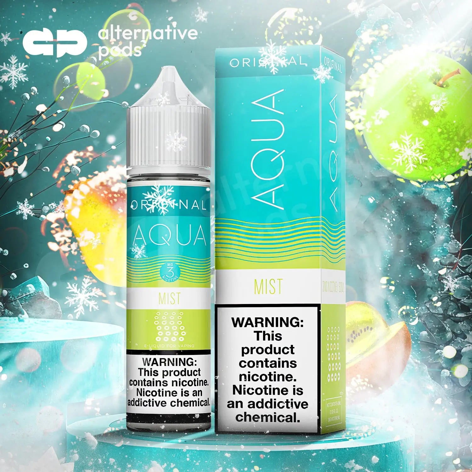 Aqua Synthetic Nicotine E-Liquid By Marina Vape 60ML - Mist 