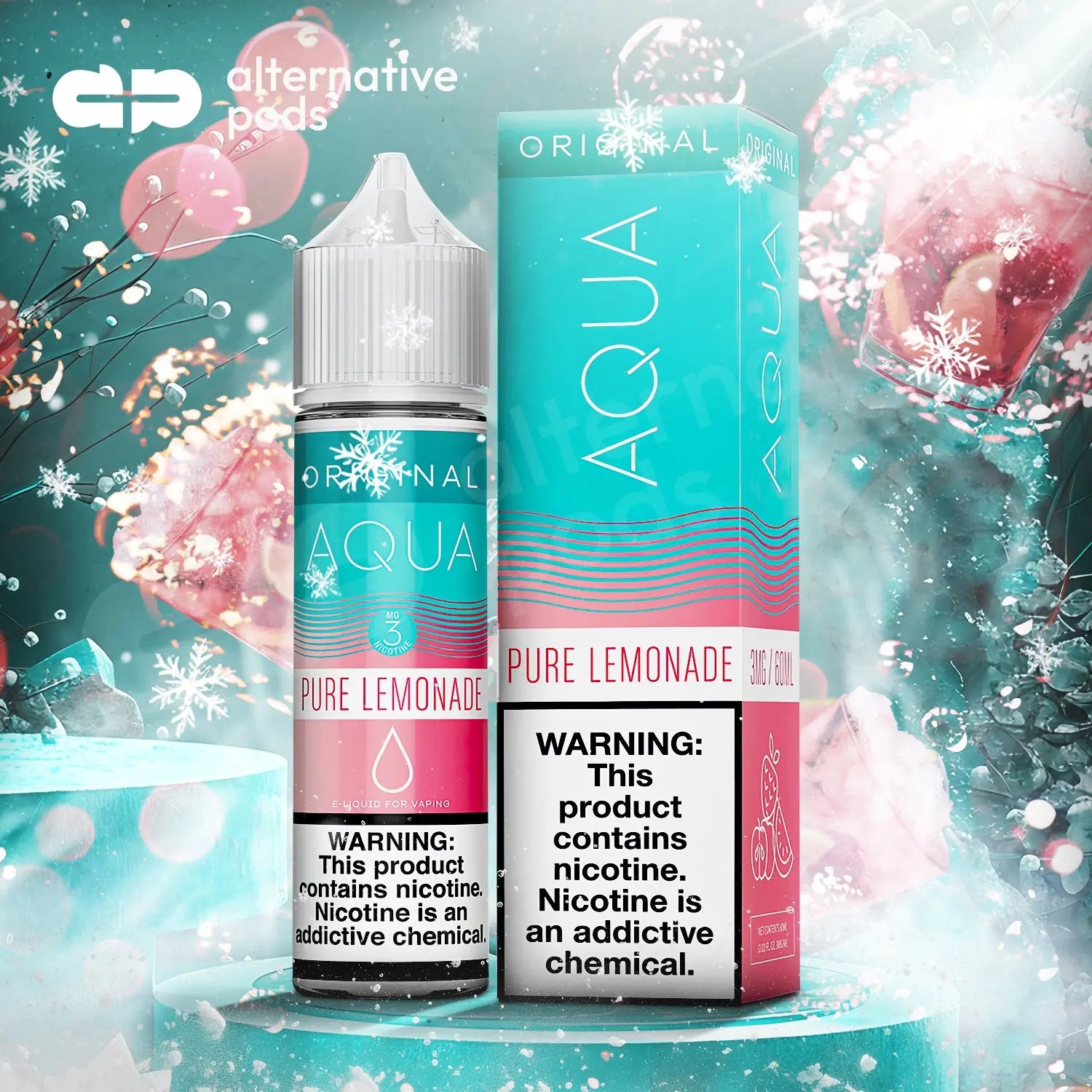 Aqua Synthetic Nicotine E-Liquid By Marina Vape 60ML - Pure Lemonade 