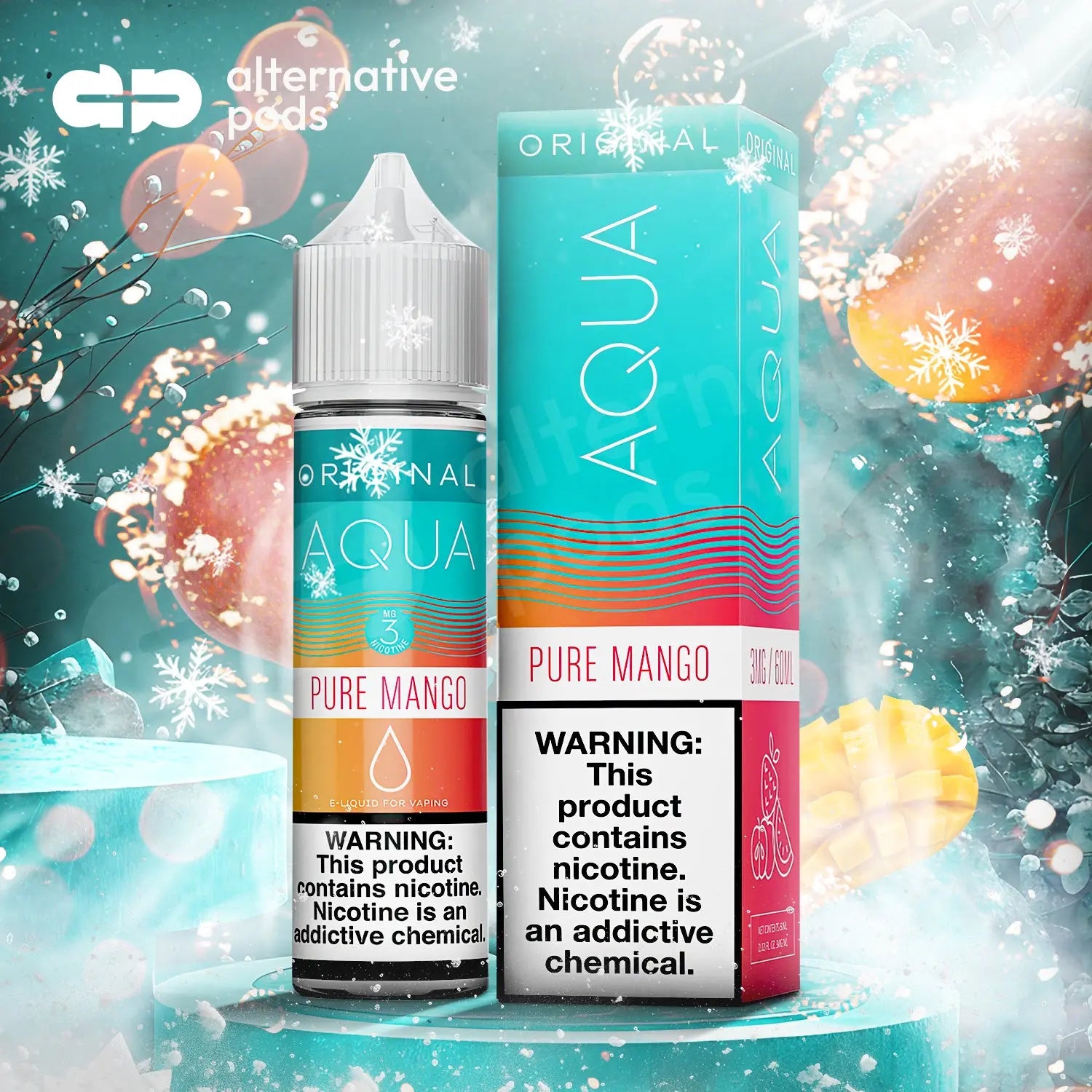 Aqua Synthetic Nicotine E-Liquid By Marina Vape 60ML - Pure Mango 