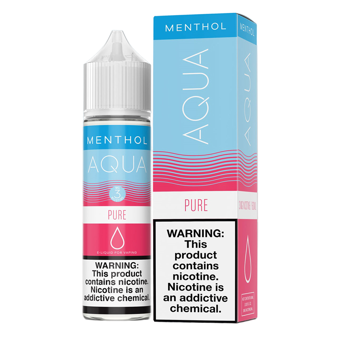 Aqua Menthol Collection Synthetic Nicotine E-Liquid By Marina Vape 60ML PURE