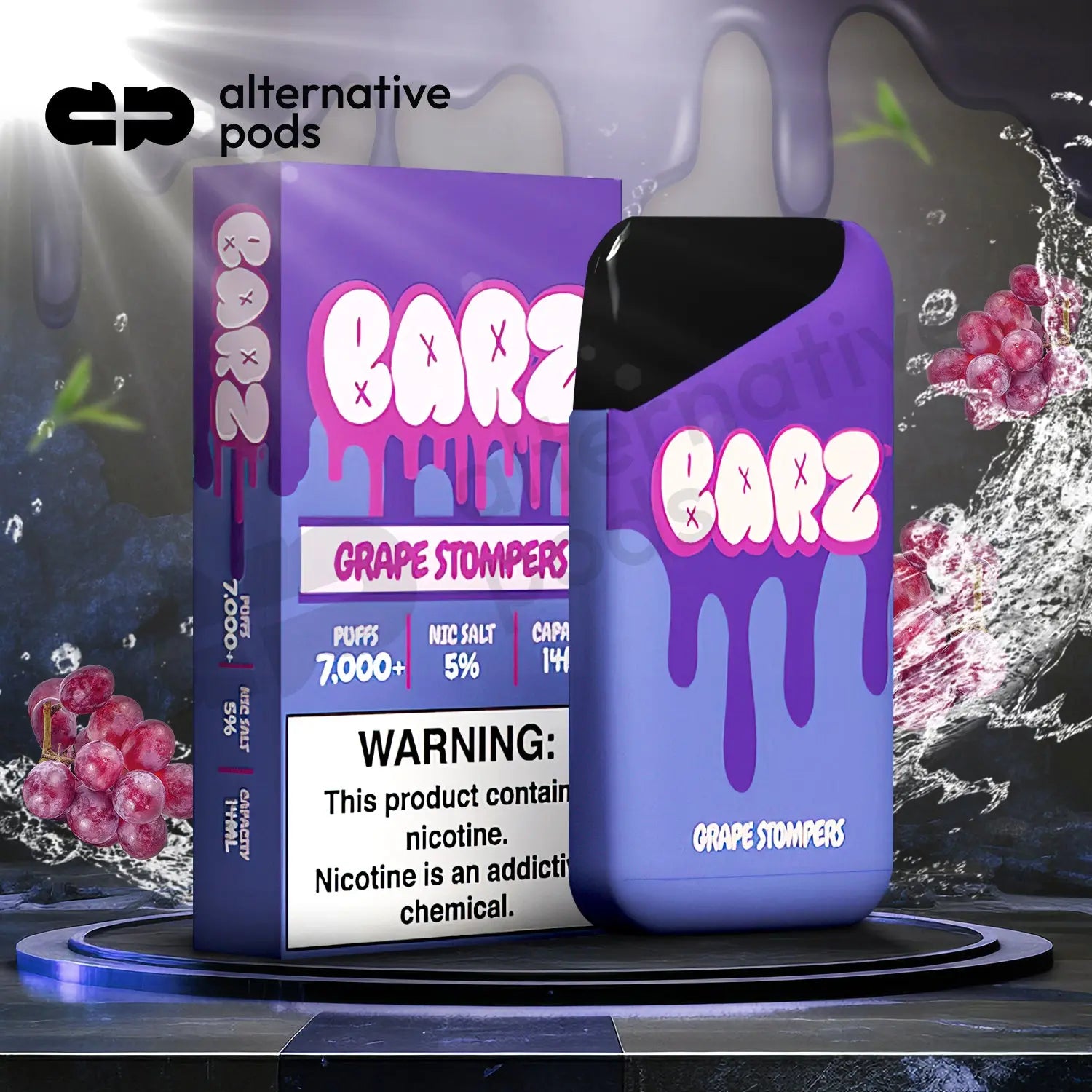 BARZ 7K DISPOSABLE VAPE - Grape Stompers 