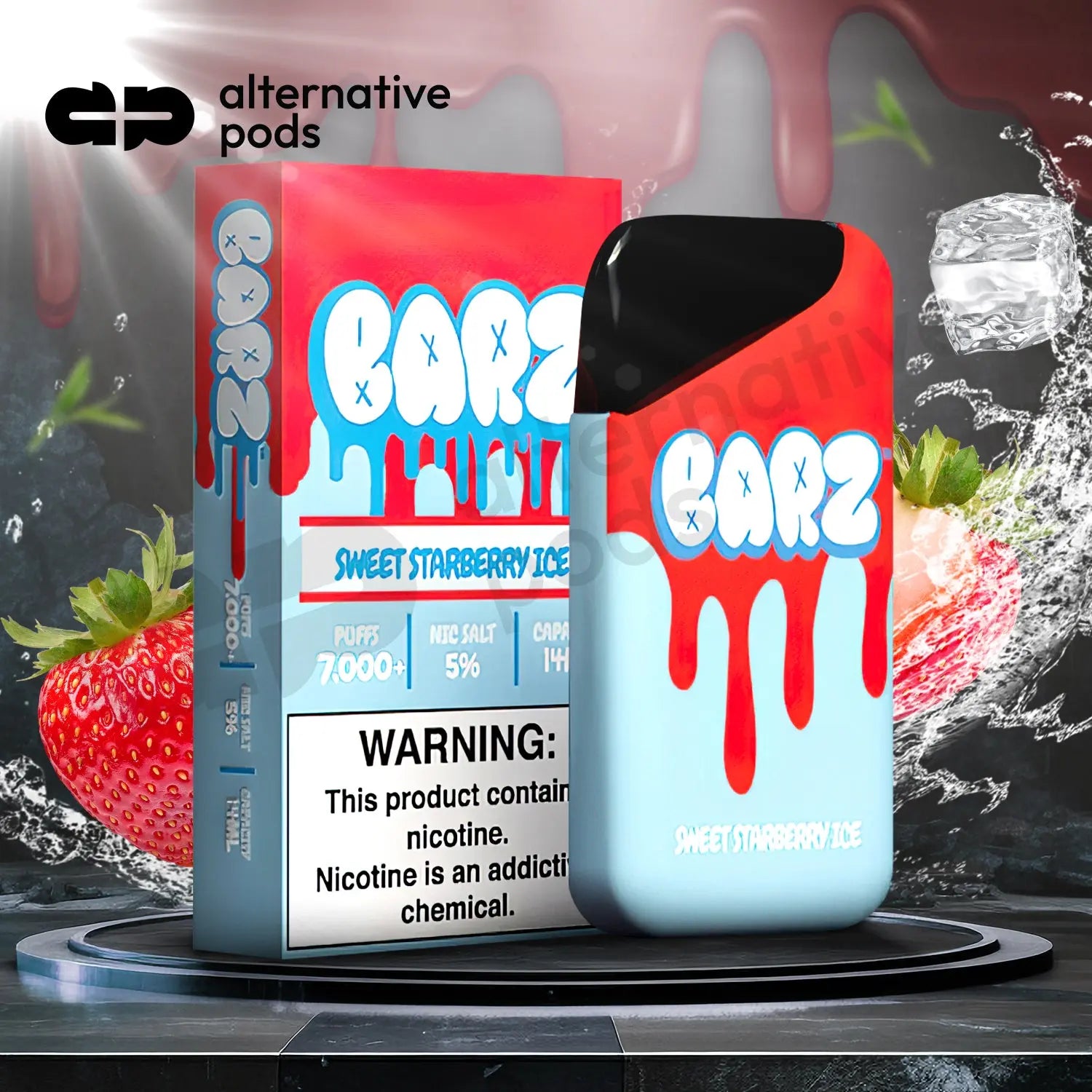 BARZ 7K DISPOSABLE VAPE - Sweet Strawberry Ice 