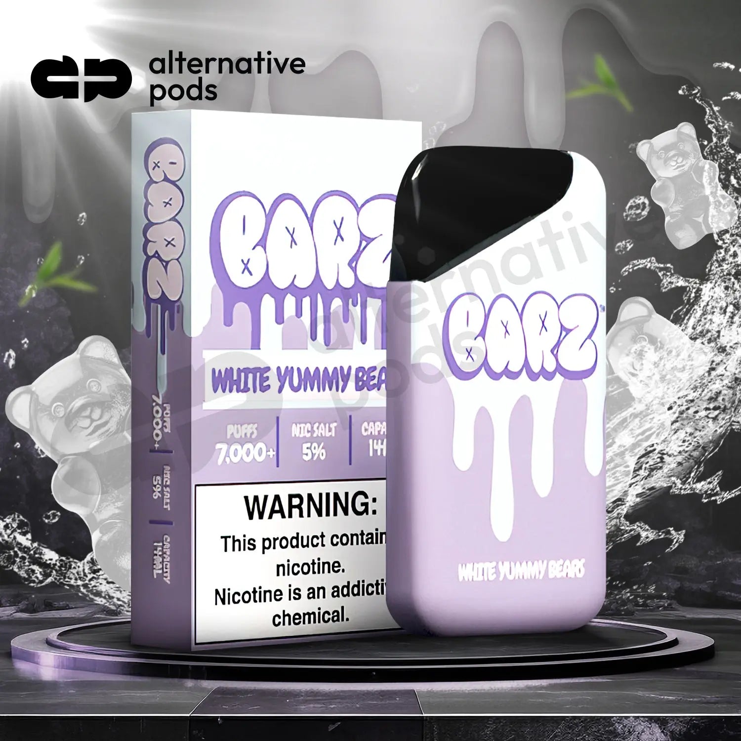 BARZ 7K DISPOSABLE VAPE - White Yummy Bears 