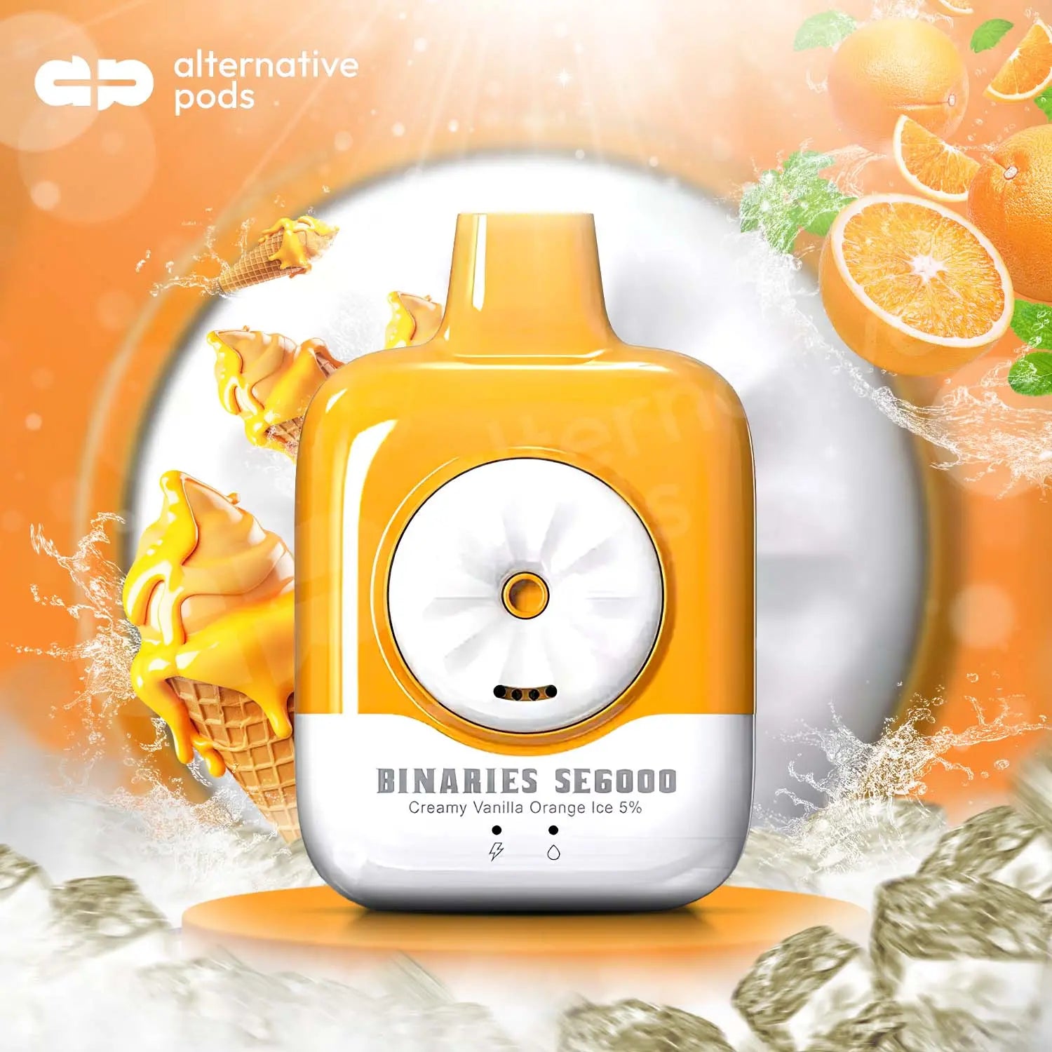 BINARIES SE6000 Disposable Vape - Creamy Vanilla Orange Ice 