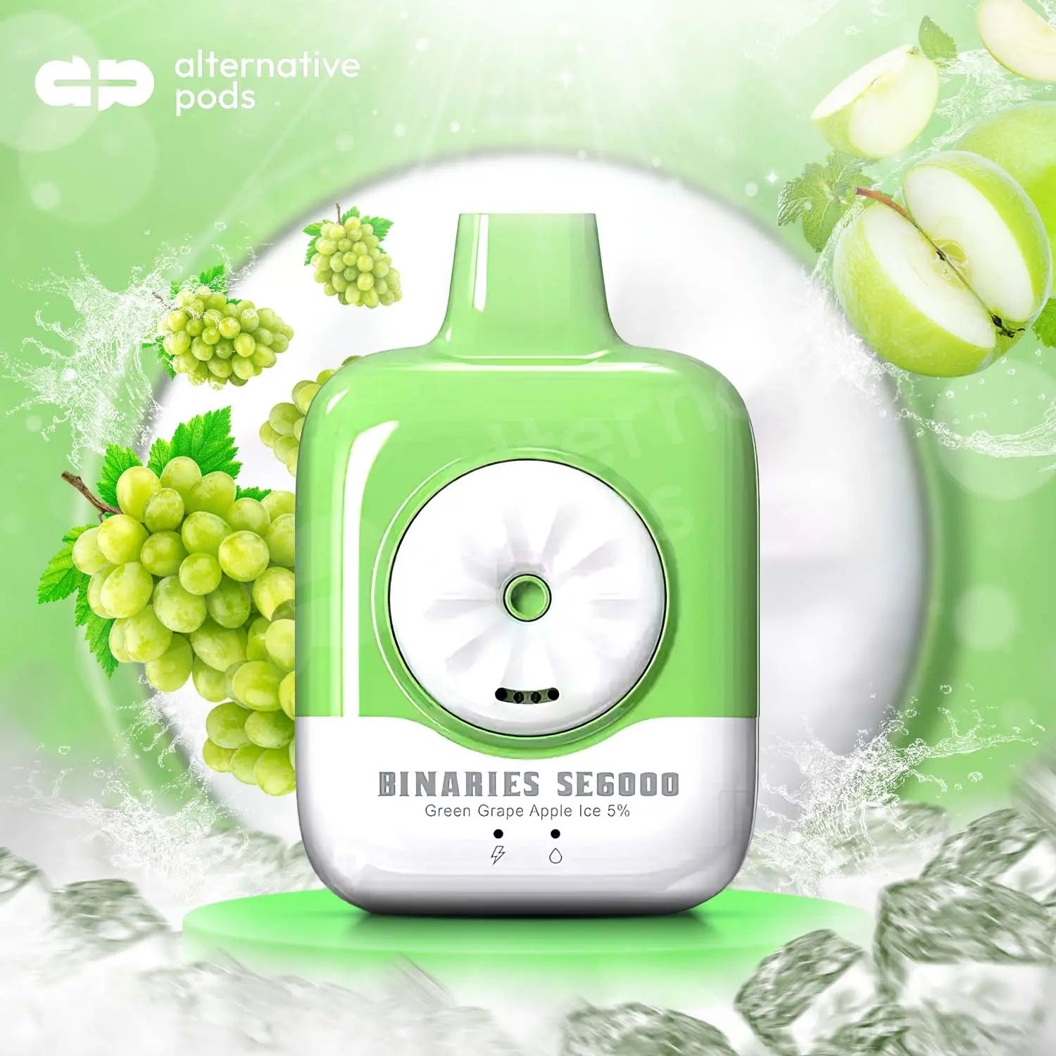 BINARIES SE6000 Disposable Vape - Green Grape Apple Ice 