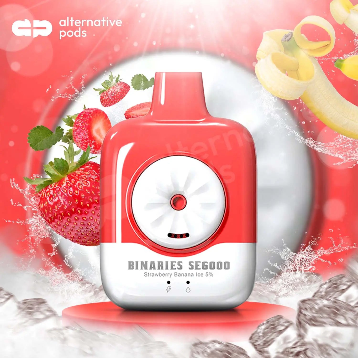 BINARIES SE6000 Disposable Vape - Strawberry Banana Ice 