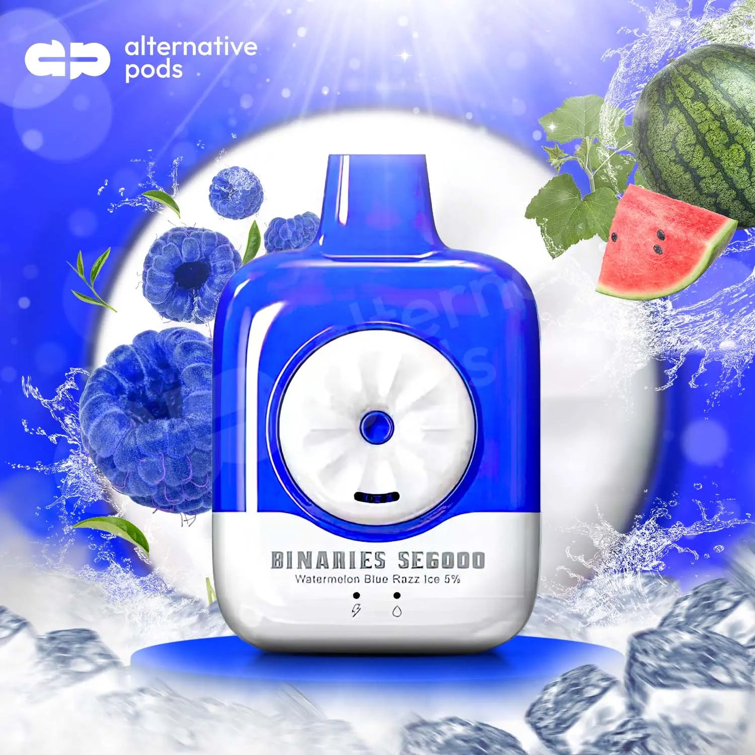 BINARIES SE6000 Disposable Vape - Watermelon Blue Razz Ice 