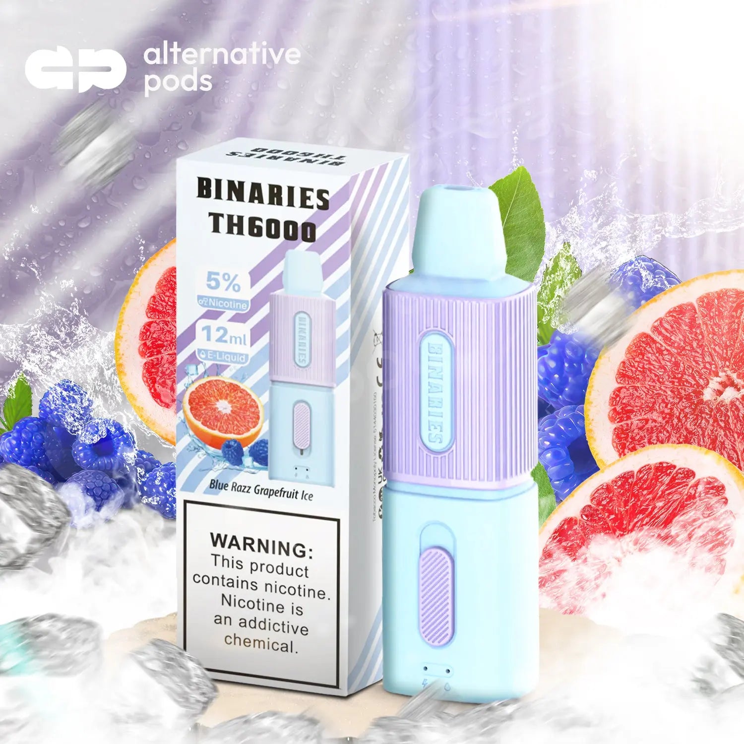 BINARIES TH6000 Disposable Vape - Blue Razz Grapefruit Ice 