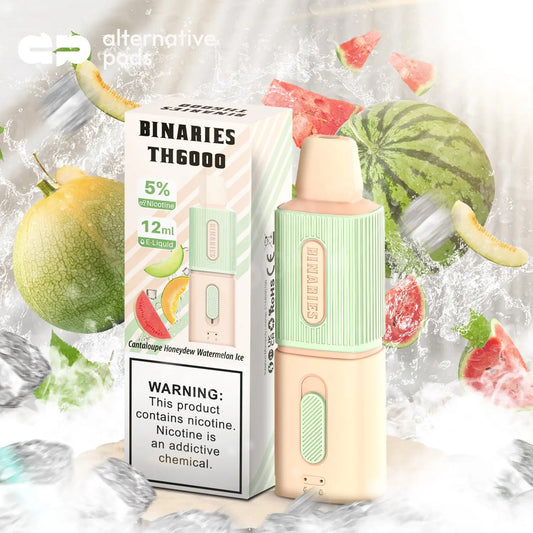 BINARIES TH6000 Disposable Vape - Cantaloupe Honeydew Watermelon Ice 