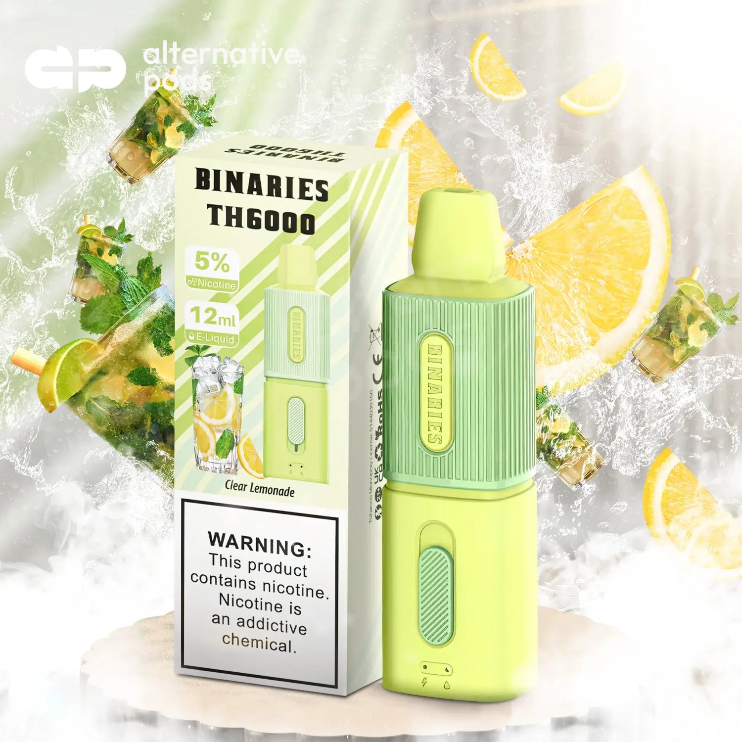 BINARIES TH6000 Disposable Vape - Clear Lemonade 