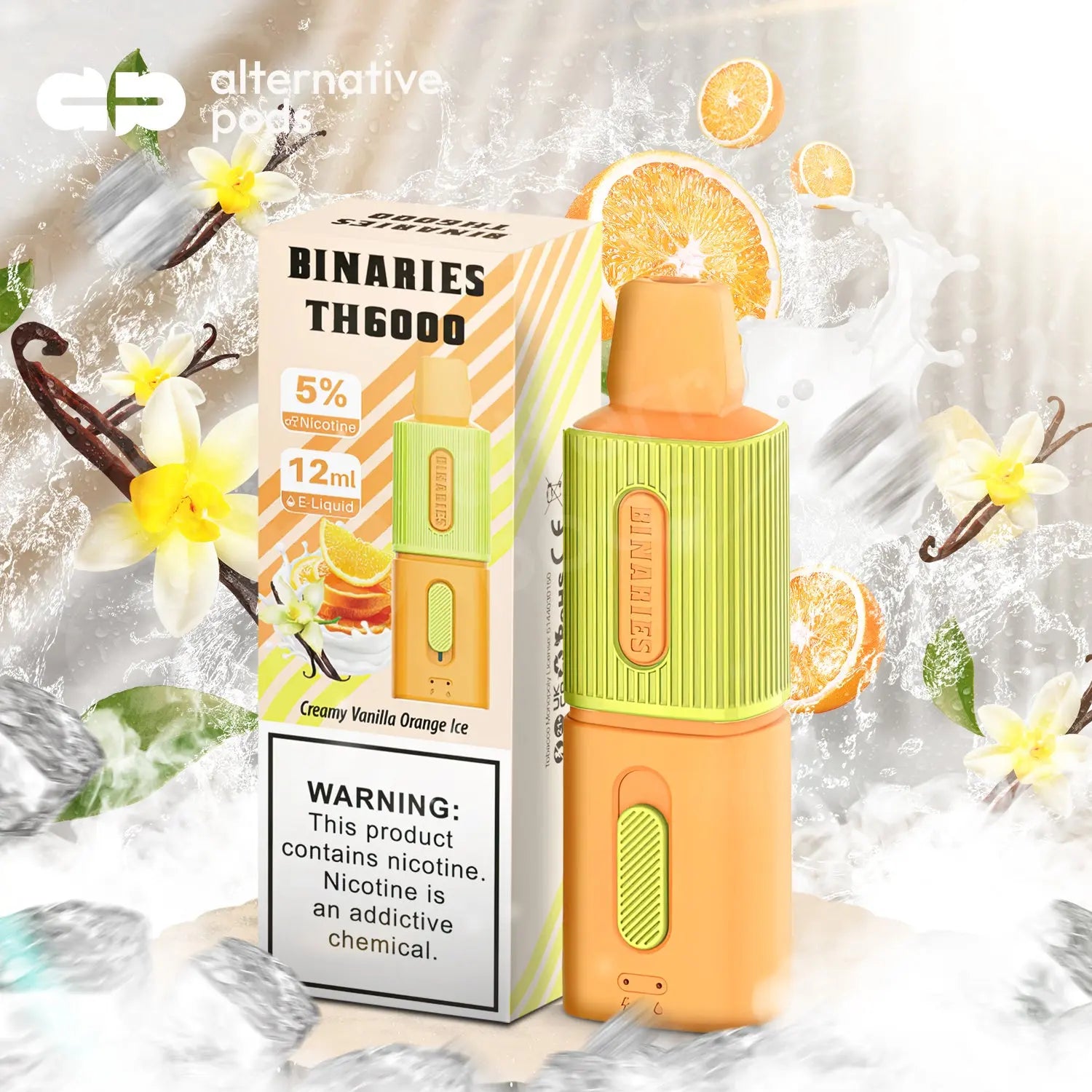 BINARIES TH6000 Disposable Vape - Creamy Vanilla Orange Ice 