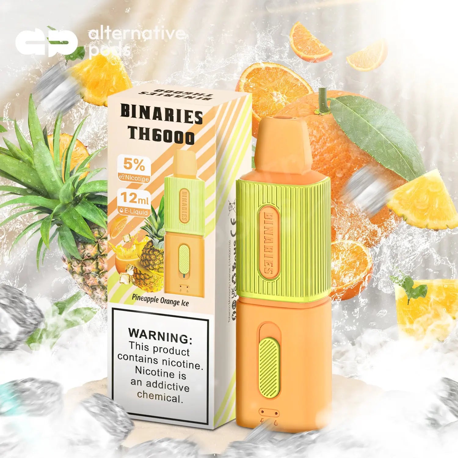BINARIES TH6000 Disposable Vape - Pineapple Orange Ice 