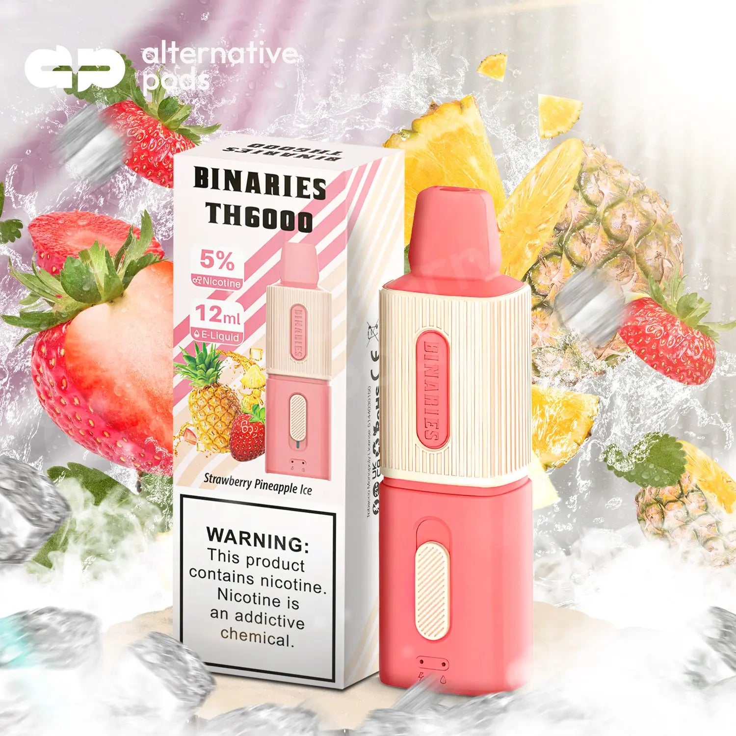 BINARIES TH6000 Disposable Vape - Strawberry Pineaple Ice 