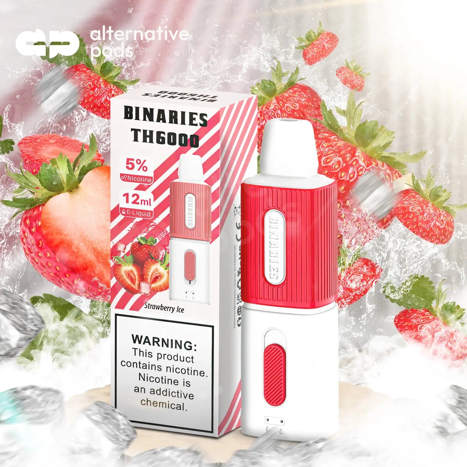 BINARIES TH6000 Disposable Vape - Strawberry Ice 