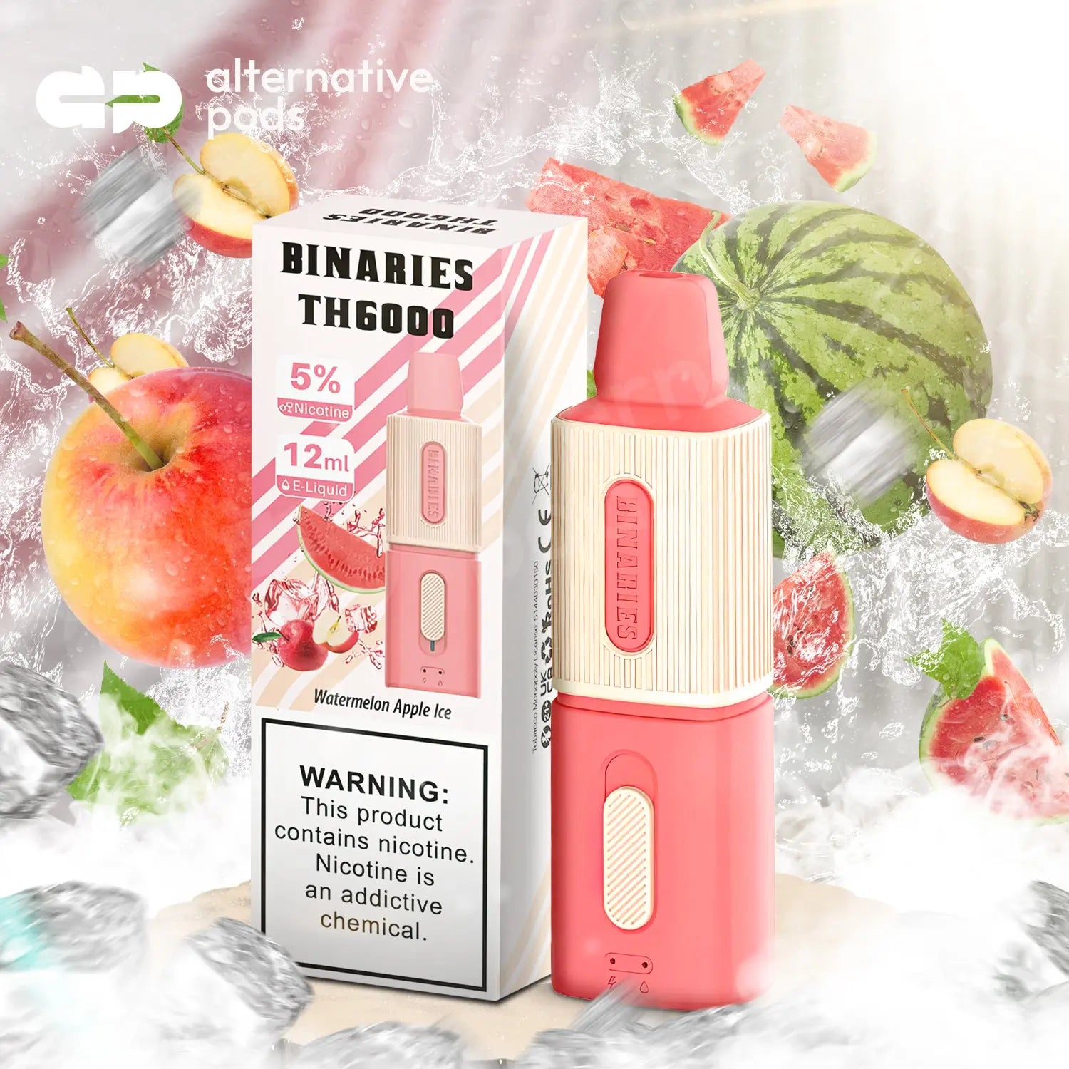BINARIES TH6000 Disposable Vape - Watermelon Apple Ice 