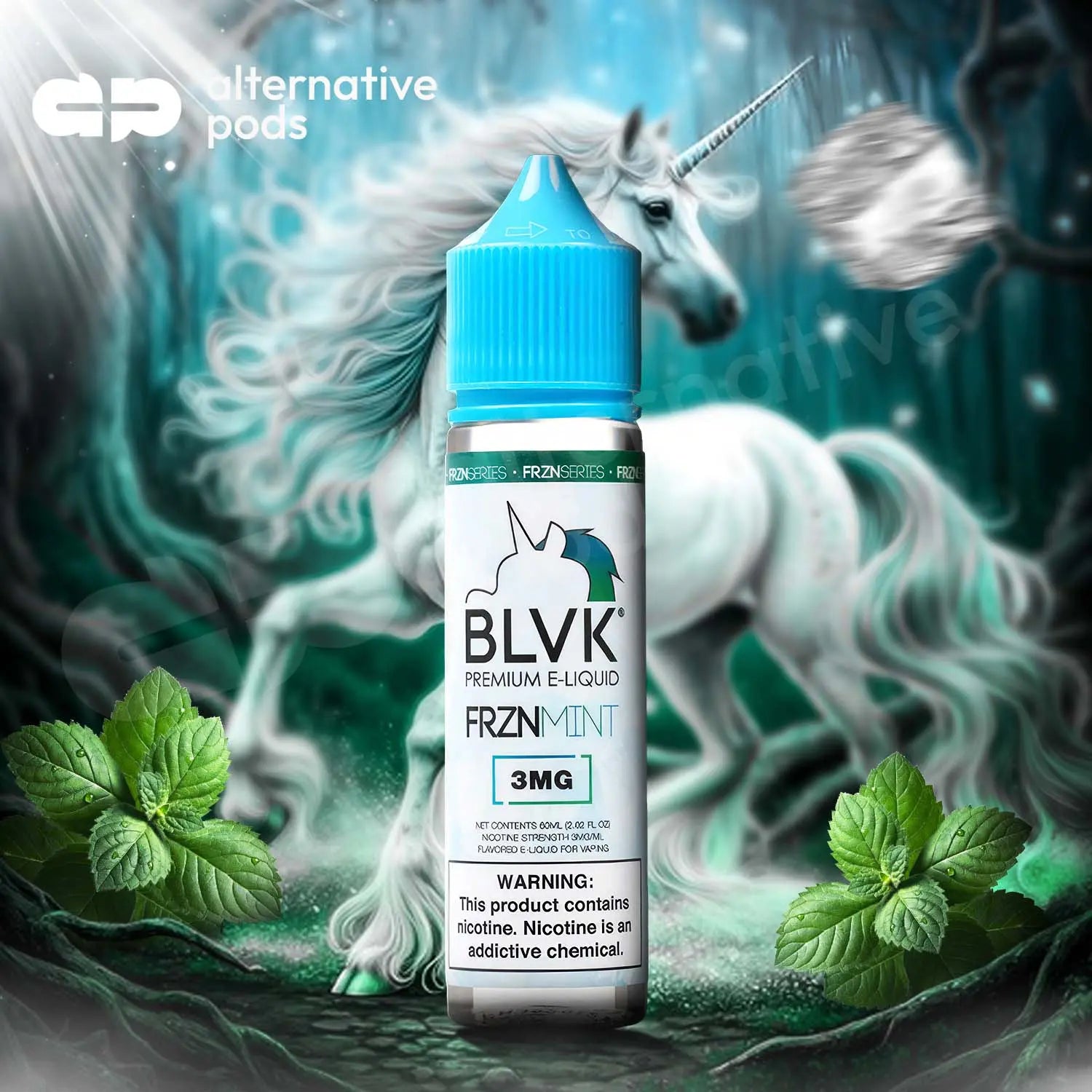 BLVK FRZN Synthetic Nicotine E-Liquid 60ML - FRZN Mint 