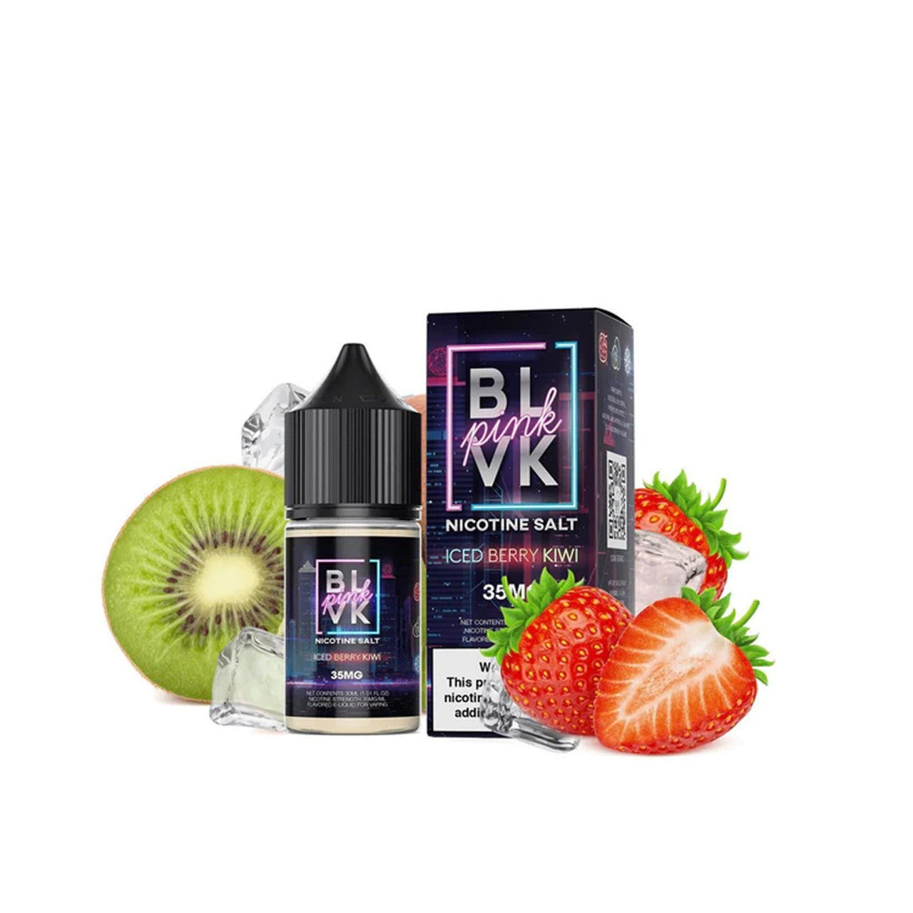 BLVK Pink Synthetic Nicotine Salt E-Liquid 30ML Iced Berry Kiwi
