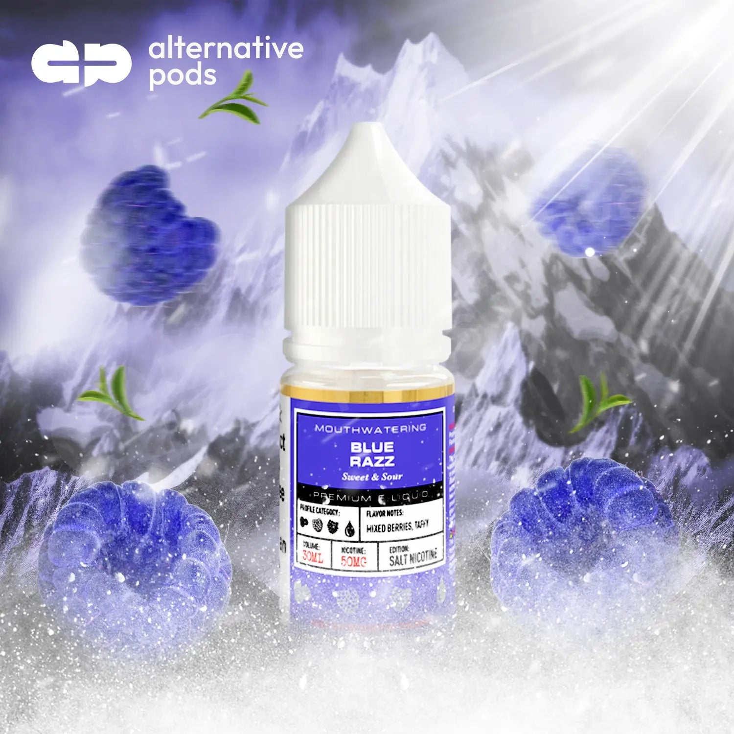 BSX Series Nicotine Salt E-Liquid By Glas 30ML - TFN BSX Vapor - Blue Razz 