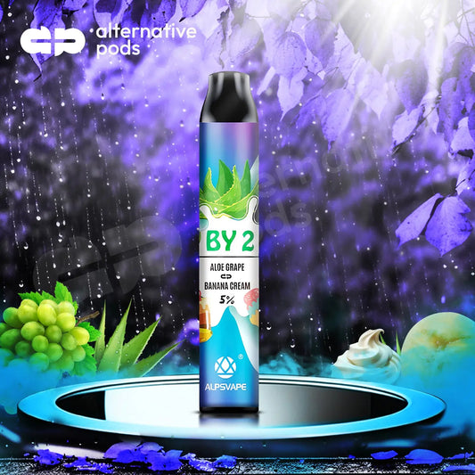 BY2 2in1 Disposable Vape - Aloe Grape Banana Cream 