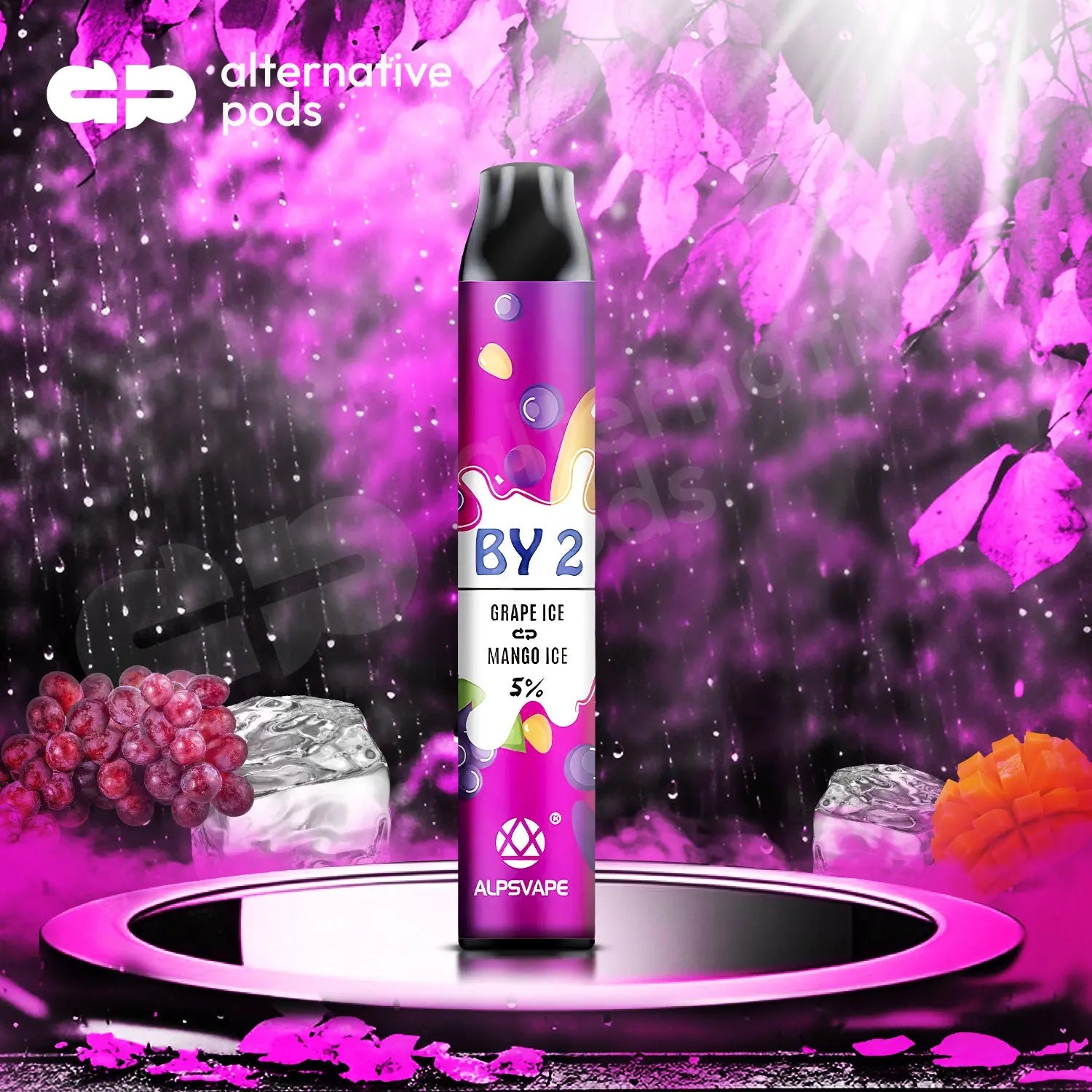 BY2 2in1 Disposable Vape - Grape Ice Mango Ice 