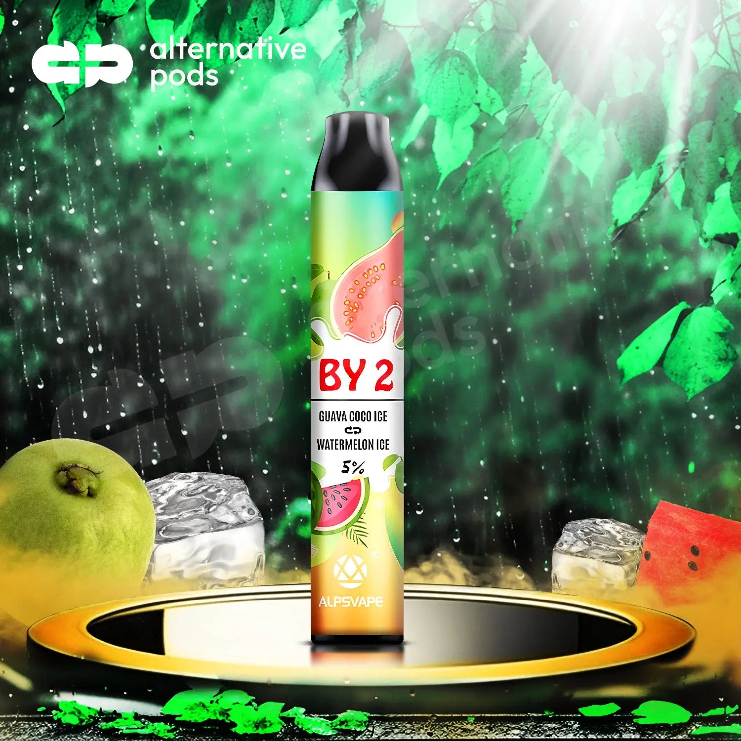 BY2 2in1 Disposable Vape - Guava Coco Ice Watermelon Ice 