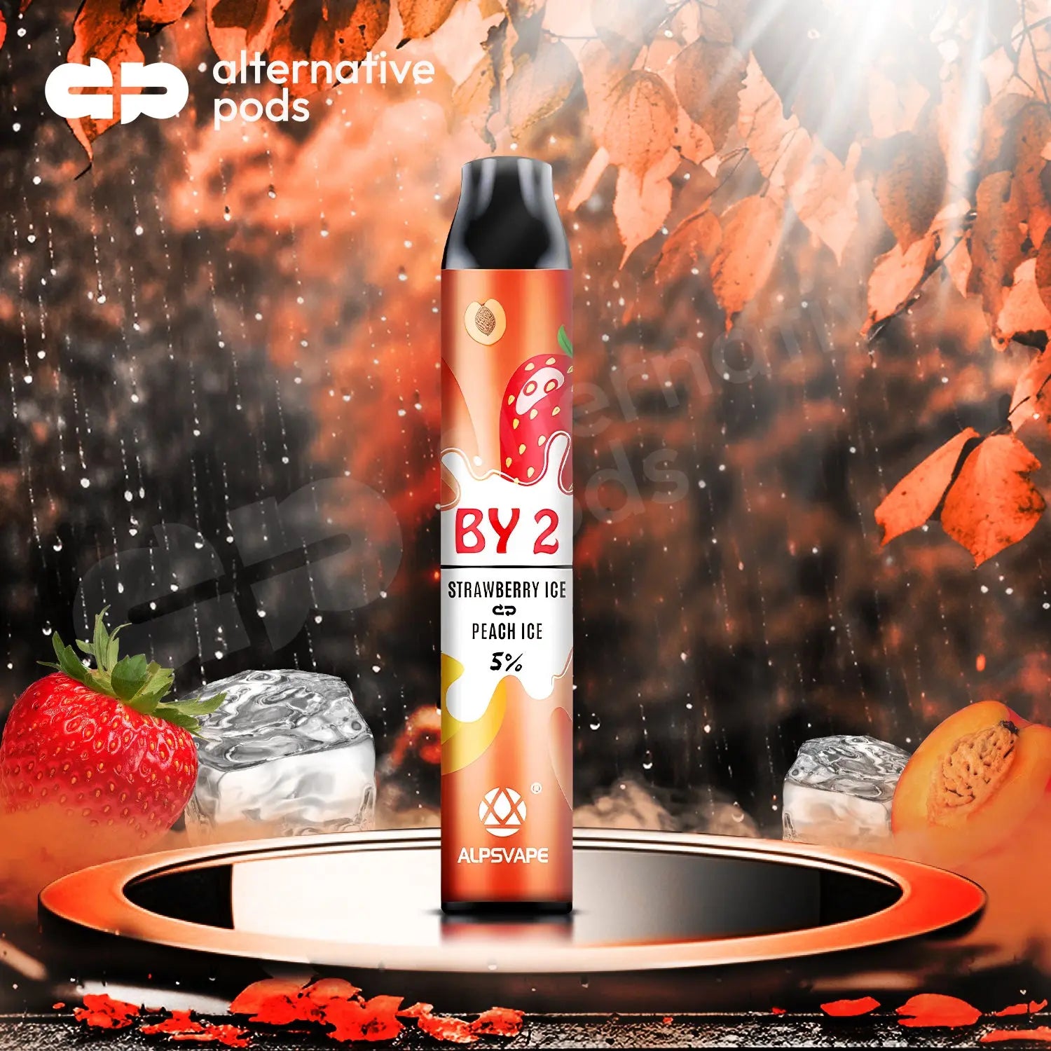 BY2 2in1 Disposable Vape - Strawberry Ice Peach Ice 