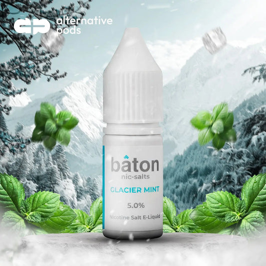 Baton Nic-Salts Nicotine Salt E-Liquid 10ML - Clacier Mint 
