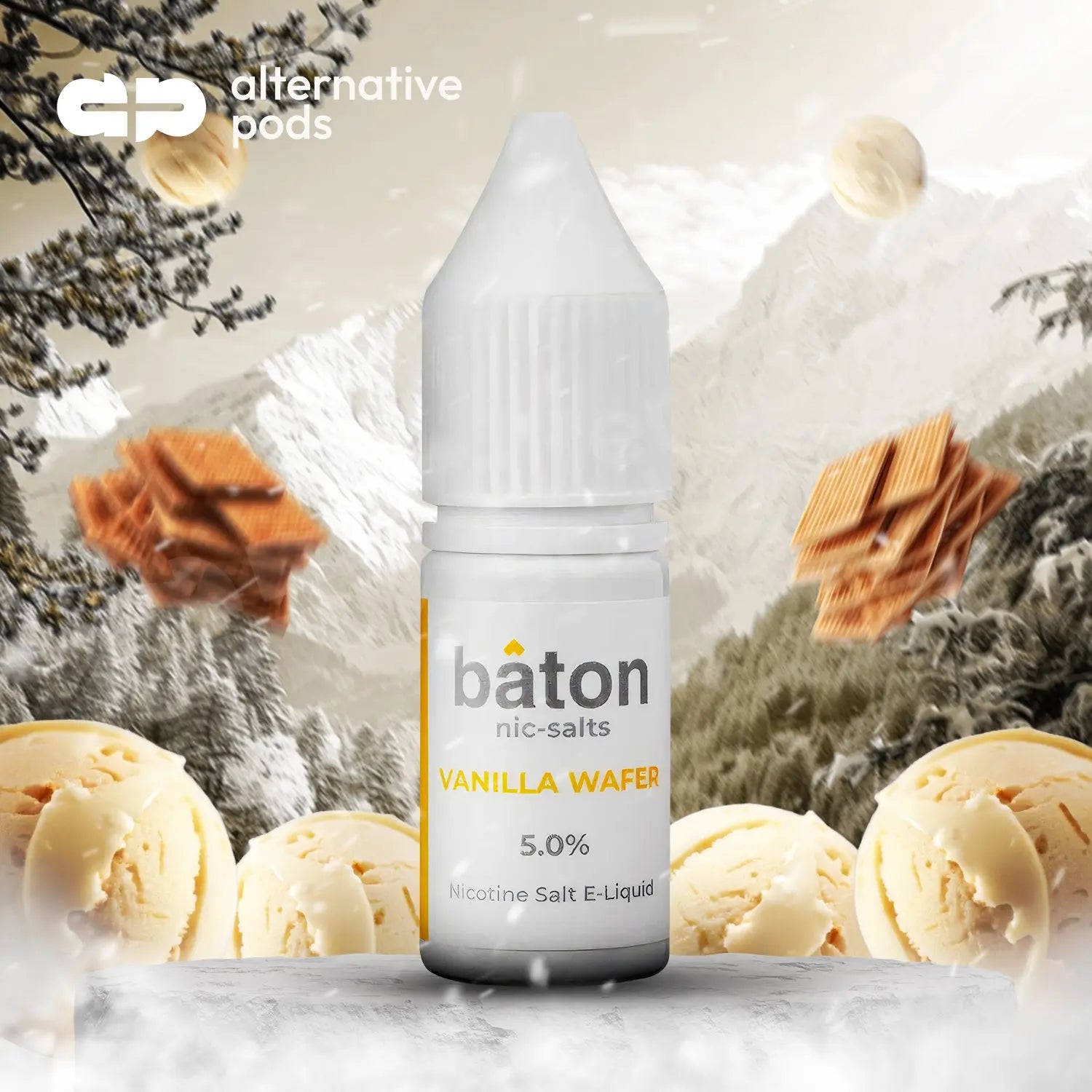 Baton Nic-Salts Nicotine Salt E-Liquid 10ML - Vanilla Wafer 